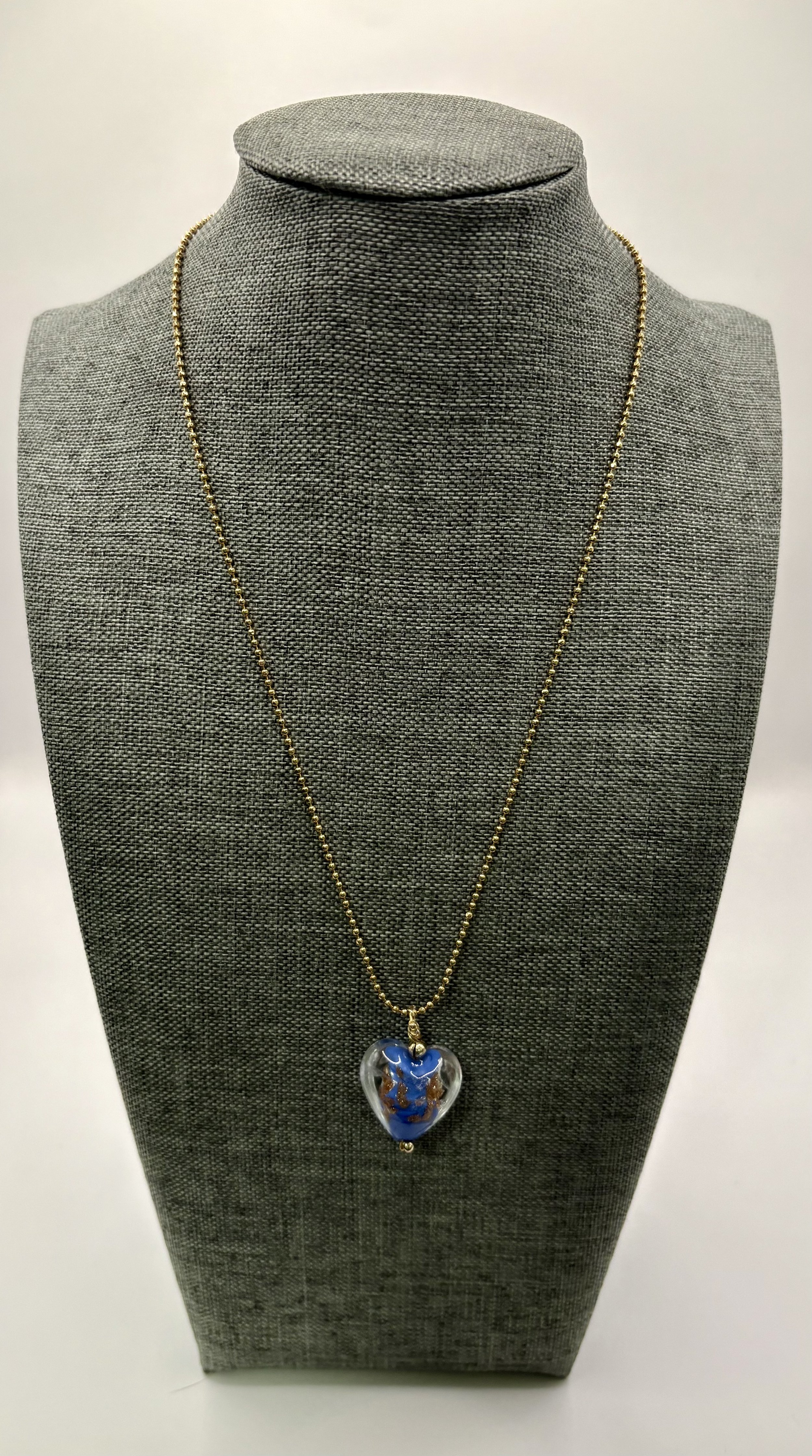 Heart Glow Glass Pendant Necklace