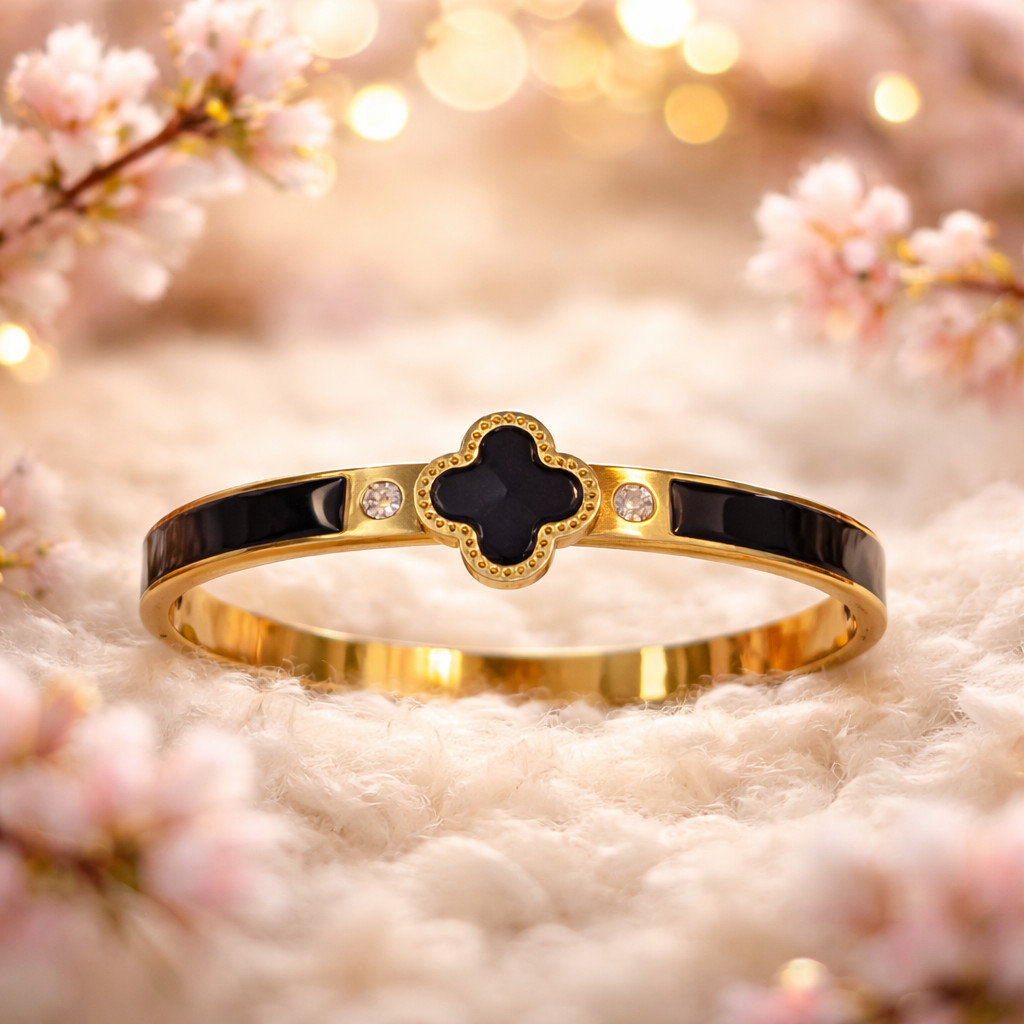Enamel Clover Gold Bracelet