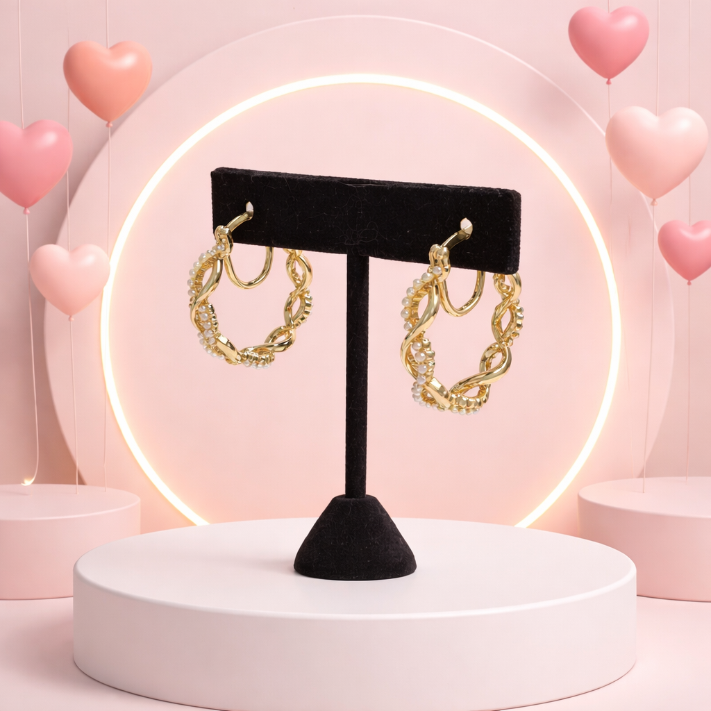 Gold-Filled Pearl Hoop Earrings