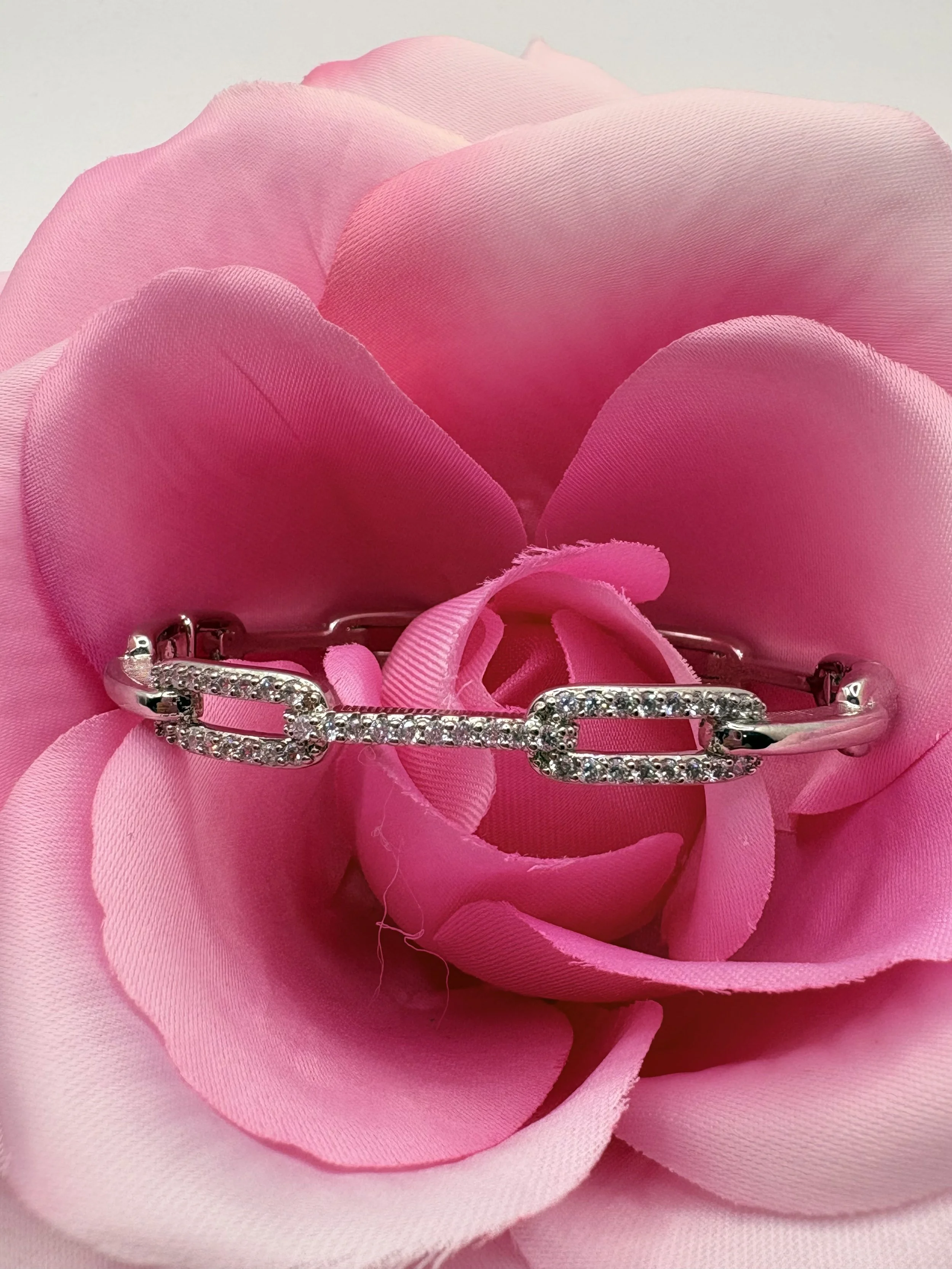 Radiant Cubic Zirconia Chain-Link Bracelet