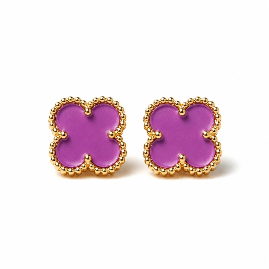 Designer-Inspired Gold-Filled Clover Earrings Set