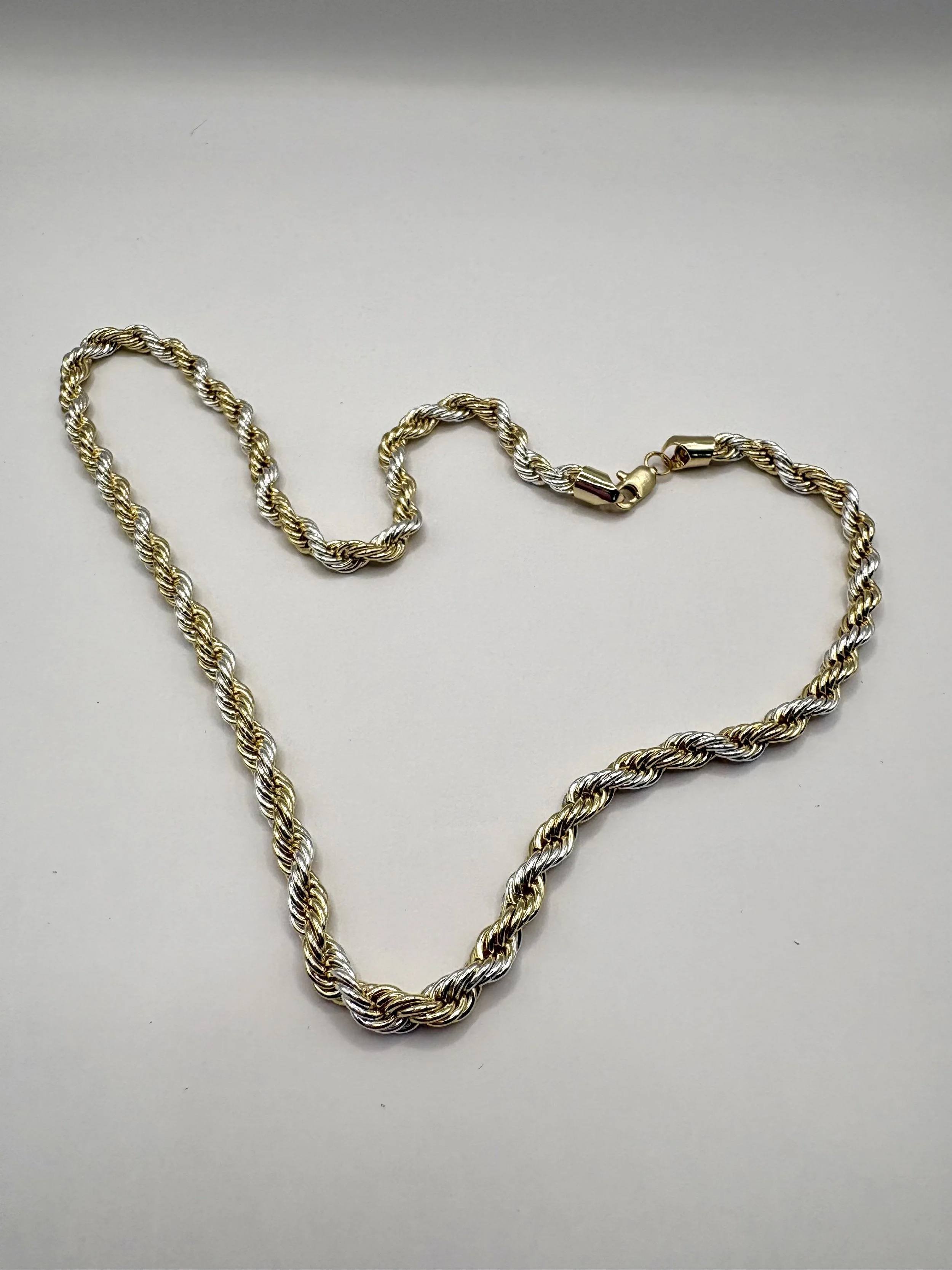 Two-Tone Gold-Filled Twisted Rope Necklace