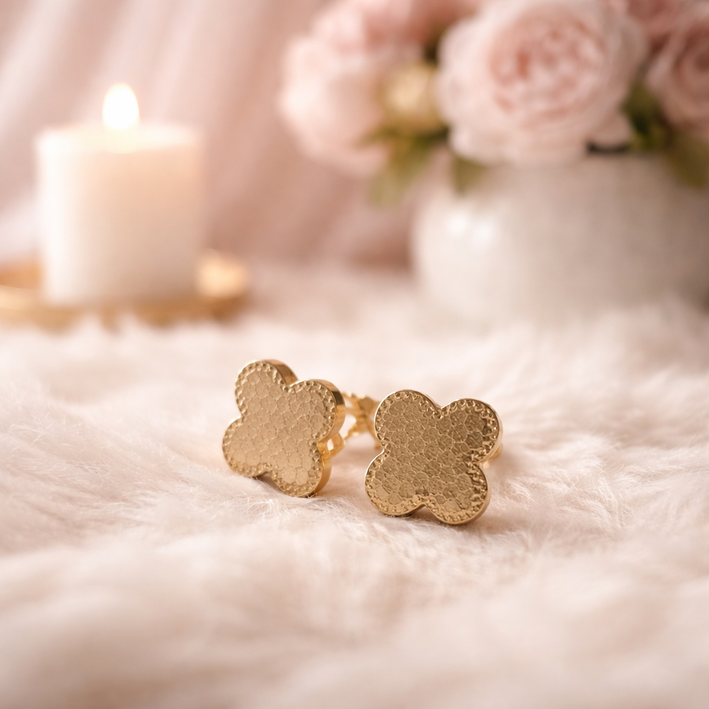 Designer-Inspired Exquisite Gold Floral Earrings