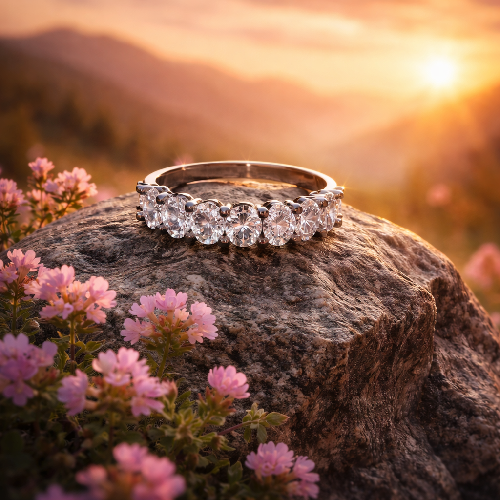 Crystal Halo Ring