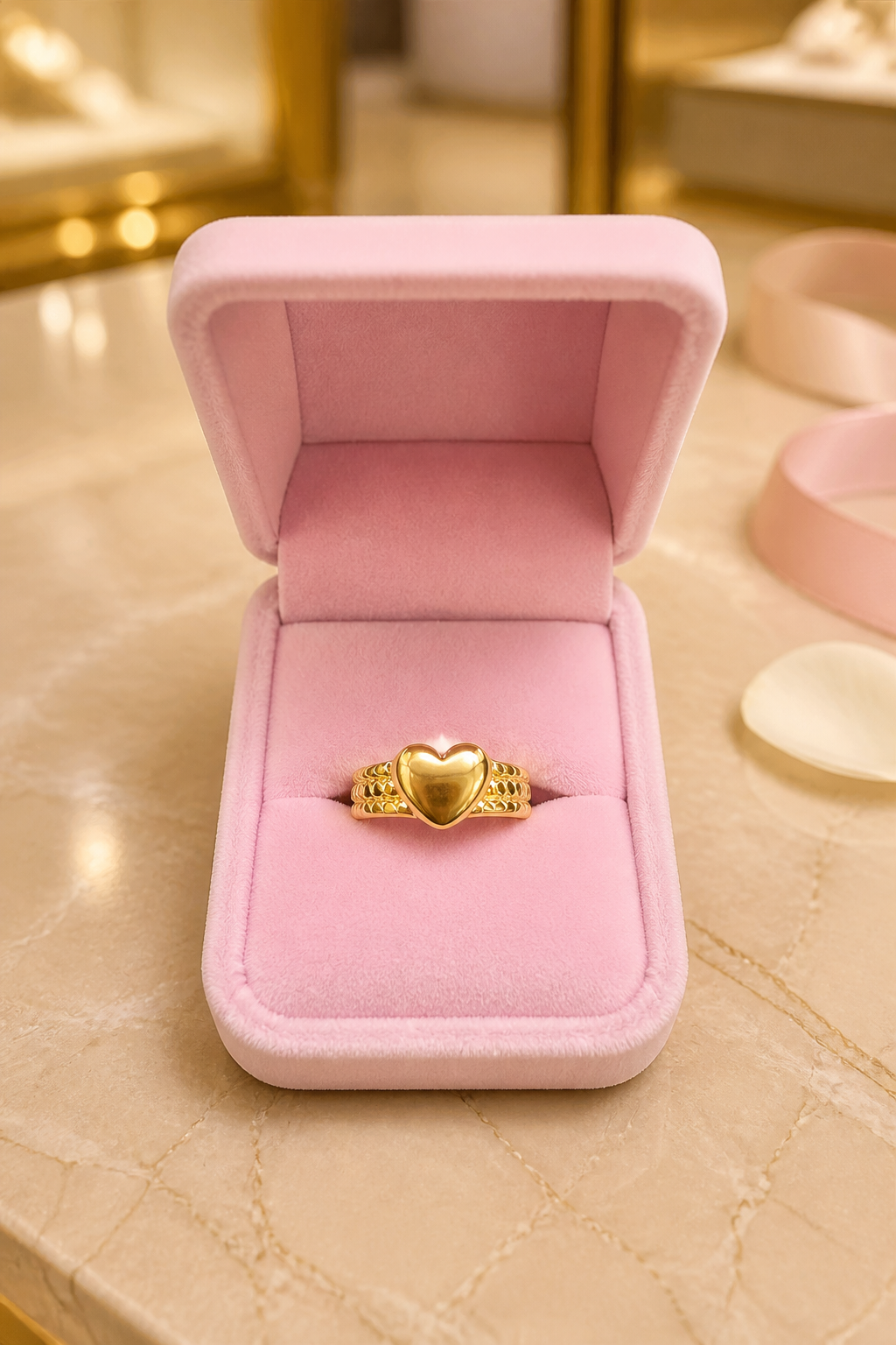 Elegant Gold Heart Ring