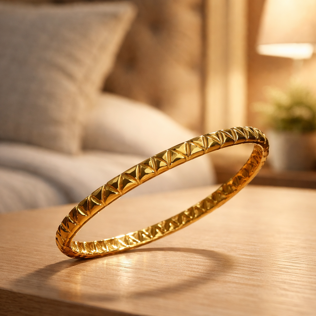 Elegant Gold-Filled Studded Bangle