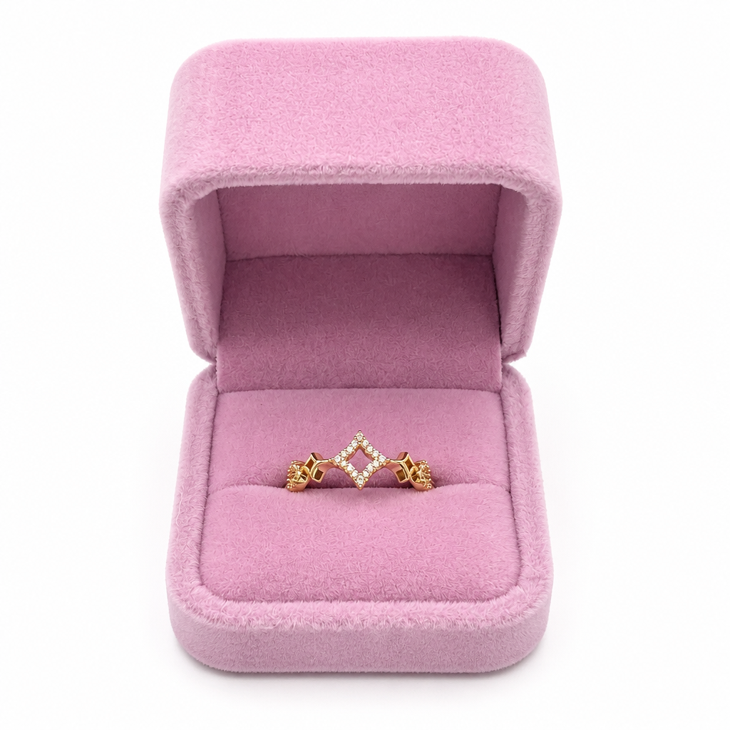 Elegant CZ-Studded Gold-Filled Ring