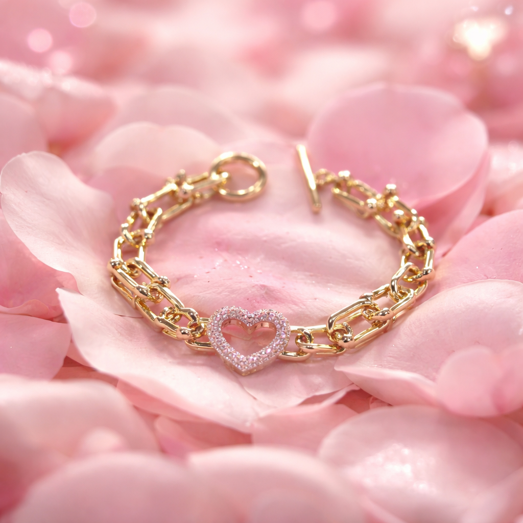 Gold-Filled Heart Charm Bracelet