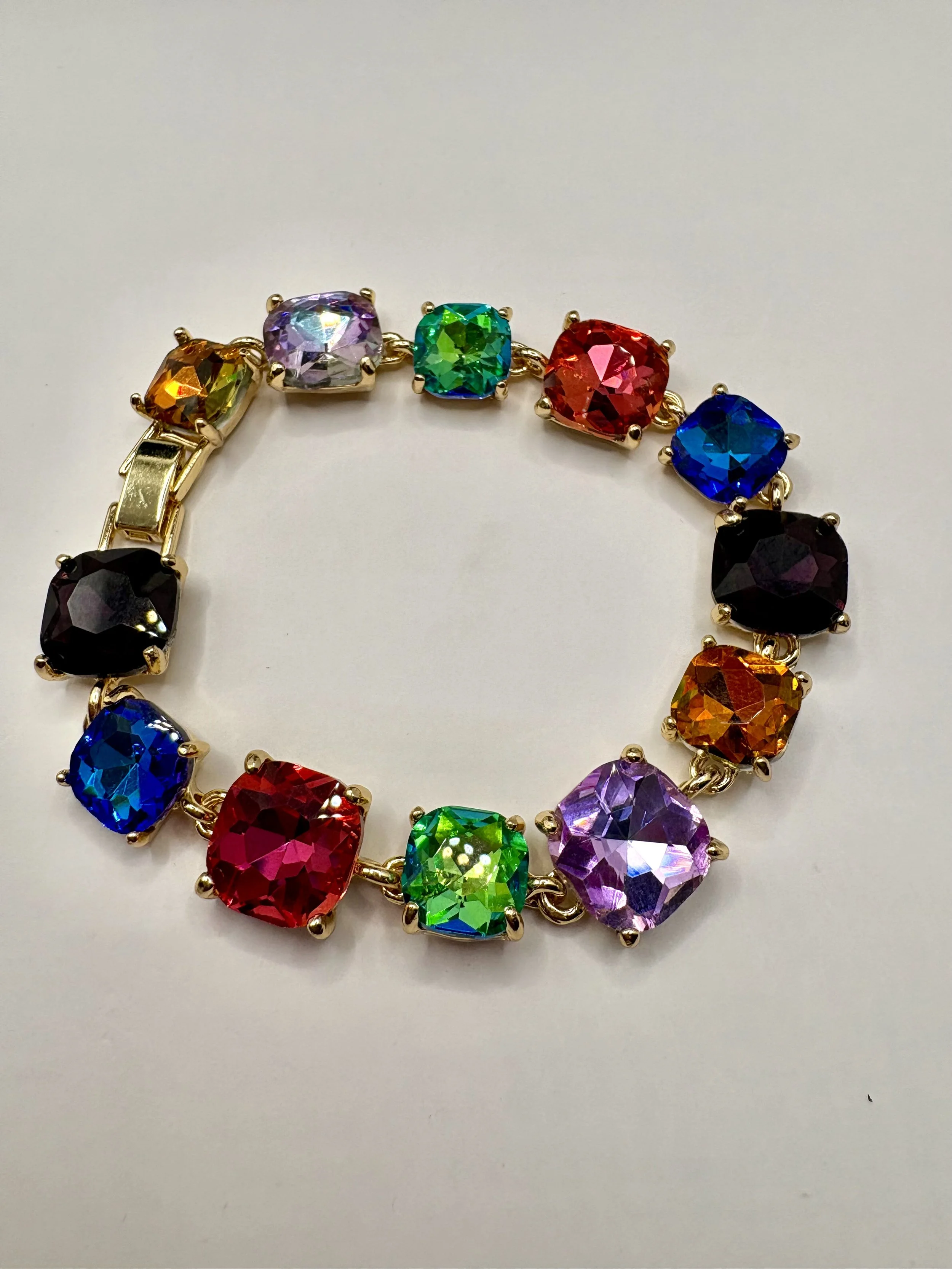 Rainbow Elegance Crystal Bracelet Set