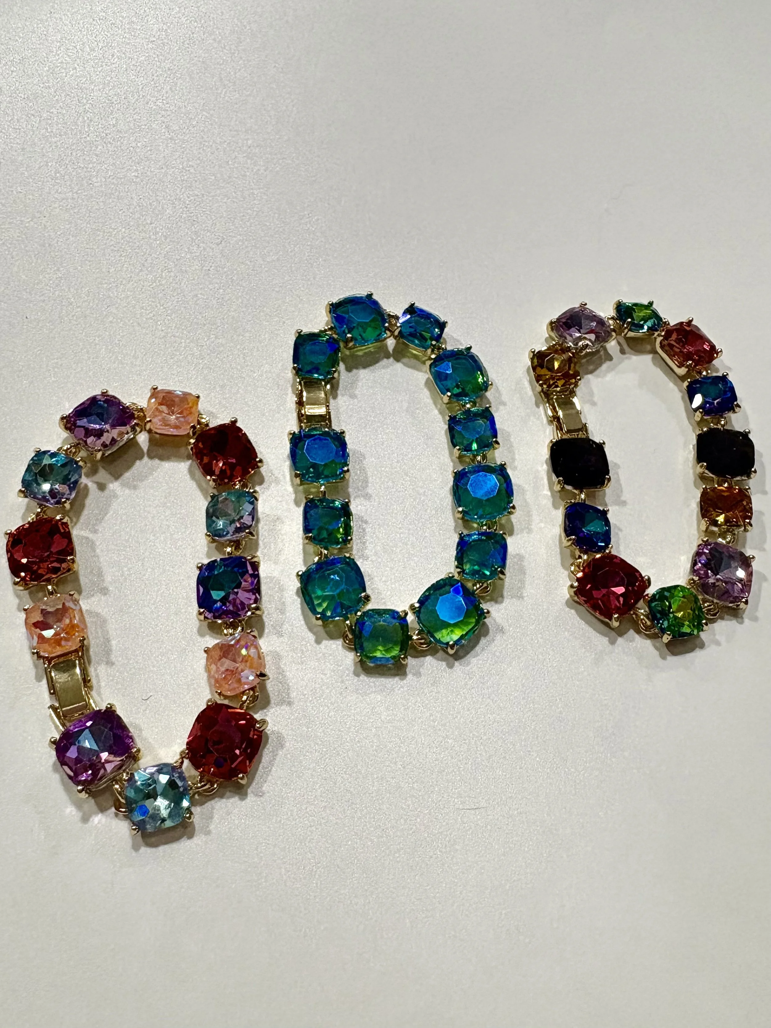 Rainbow Elegance Crystal Bracelet Set