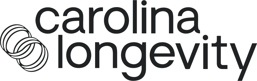 Logo with three intertwined circles and the words "Carolina Longevity" in black text.