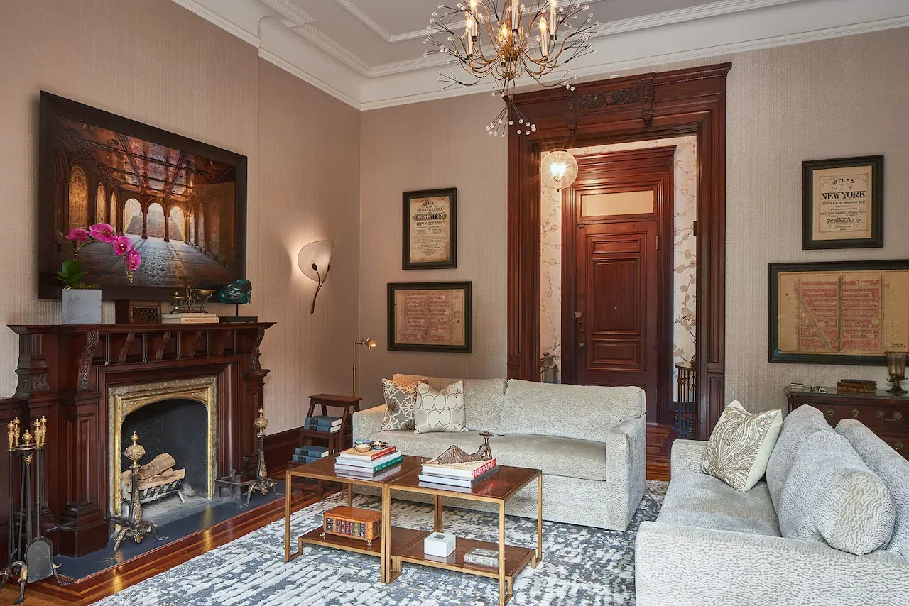 Wallcoverings installed in a historic New York residence.