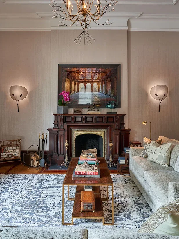 Wallpaper installation and decorative finishes in a private Dakota residence.