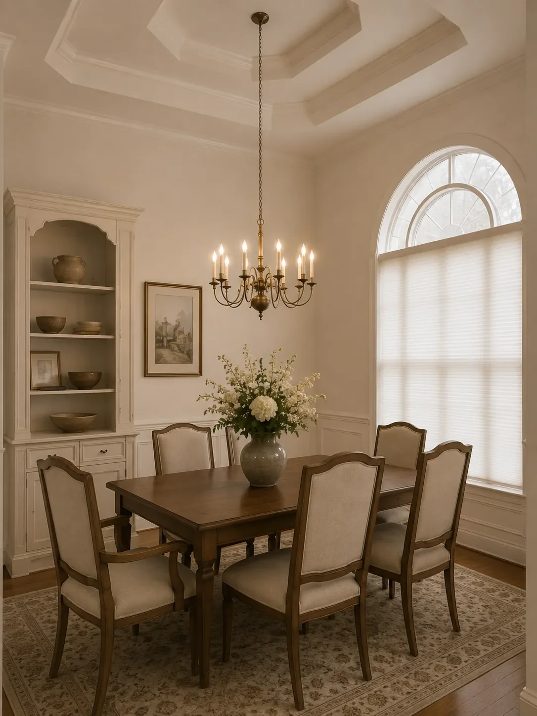 Interior painting project in a bright and elegant dining room.