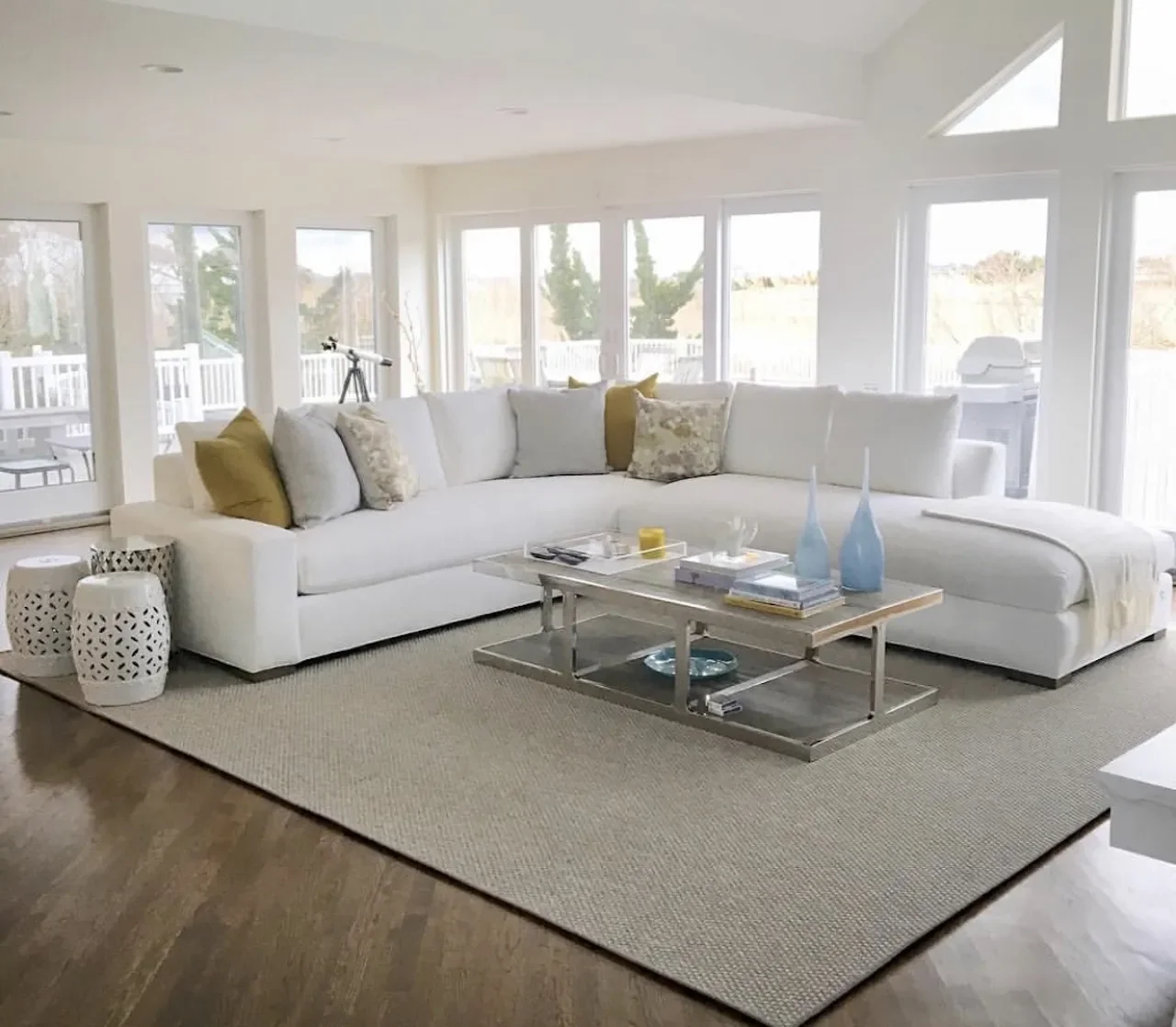 Living room renovation featuring custom millwork and interior finishes.