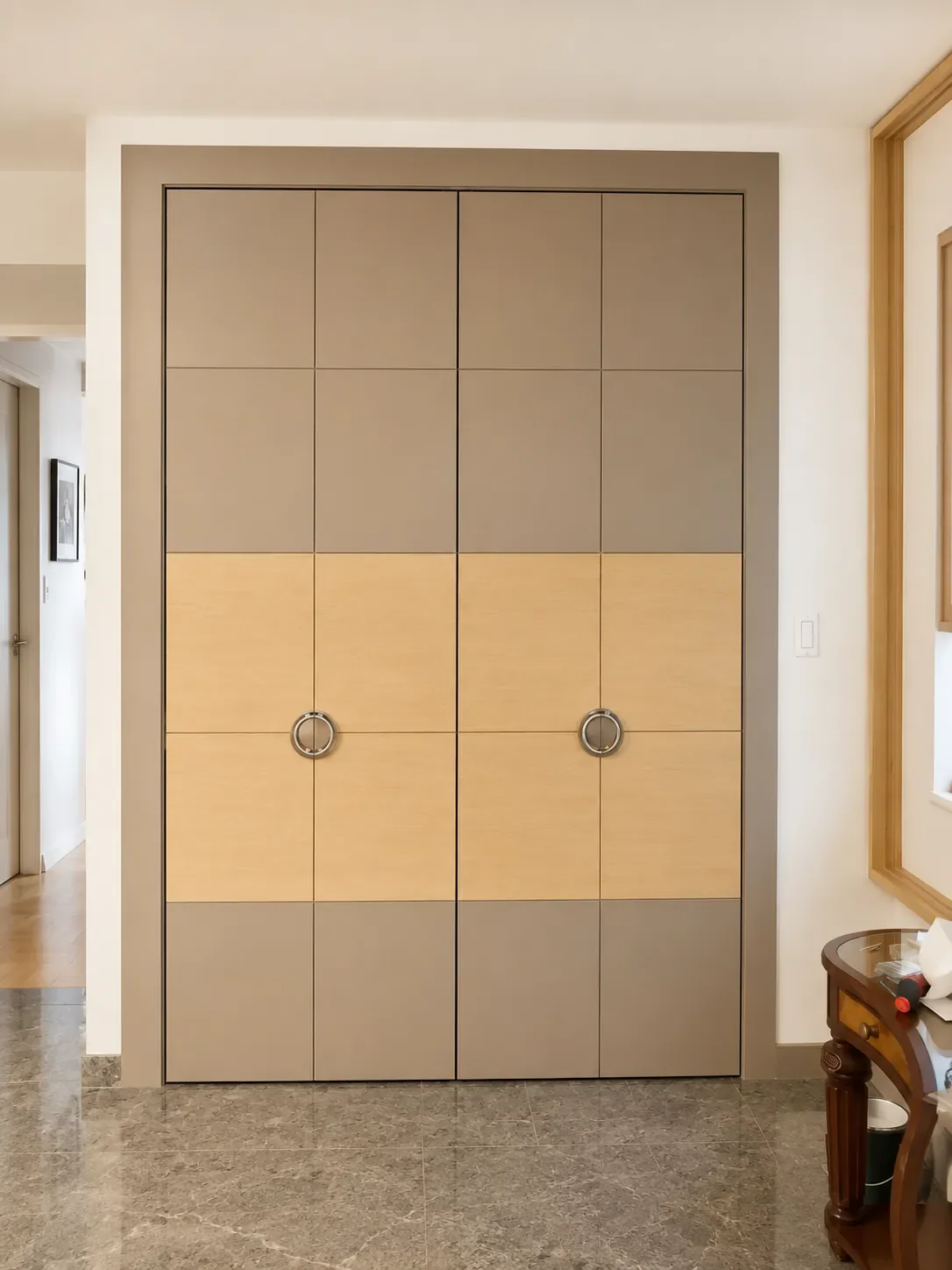 Custom millwork featuring built-in cabinetry and architectural details.