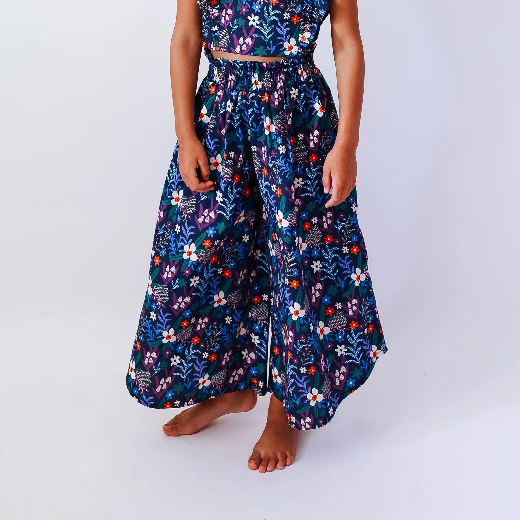 MINIMALIST FOLK CO. - Girl's Wide Leg Pants - GRANDMA"S GARDEN