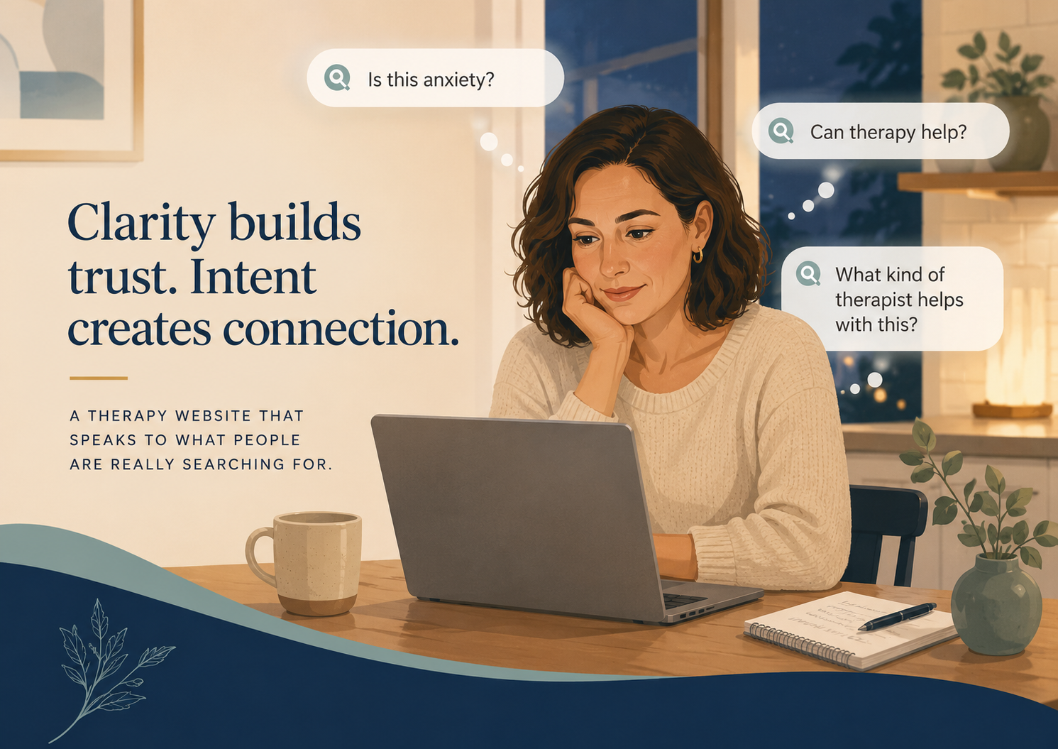The search moment before a therapy client is ready to book