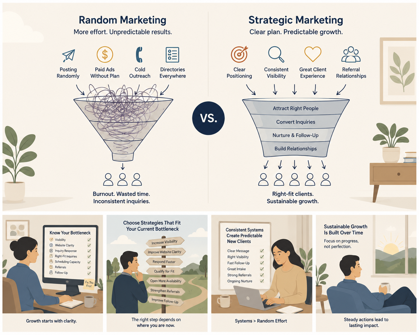 How to get more therapy clients without random marketing