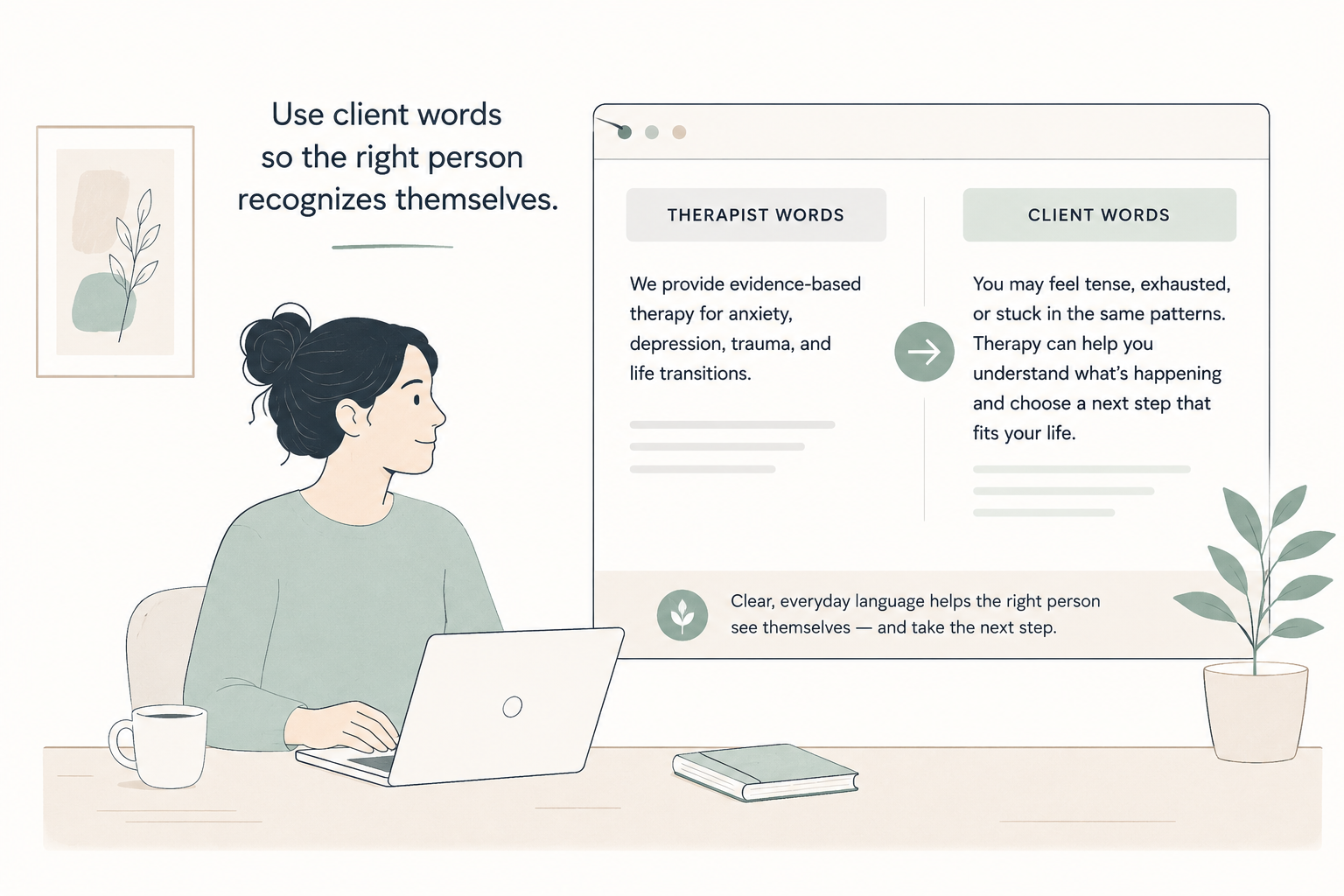 Therapist Words vs. Client Words: A Better Way to Write Practice Website Copy