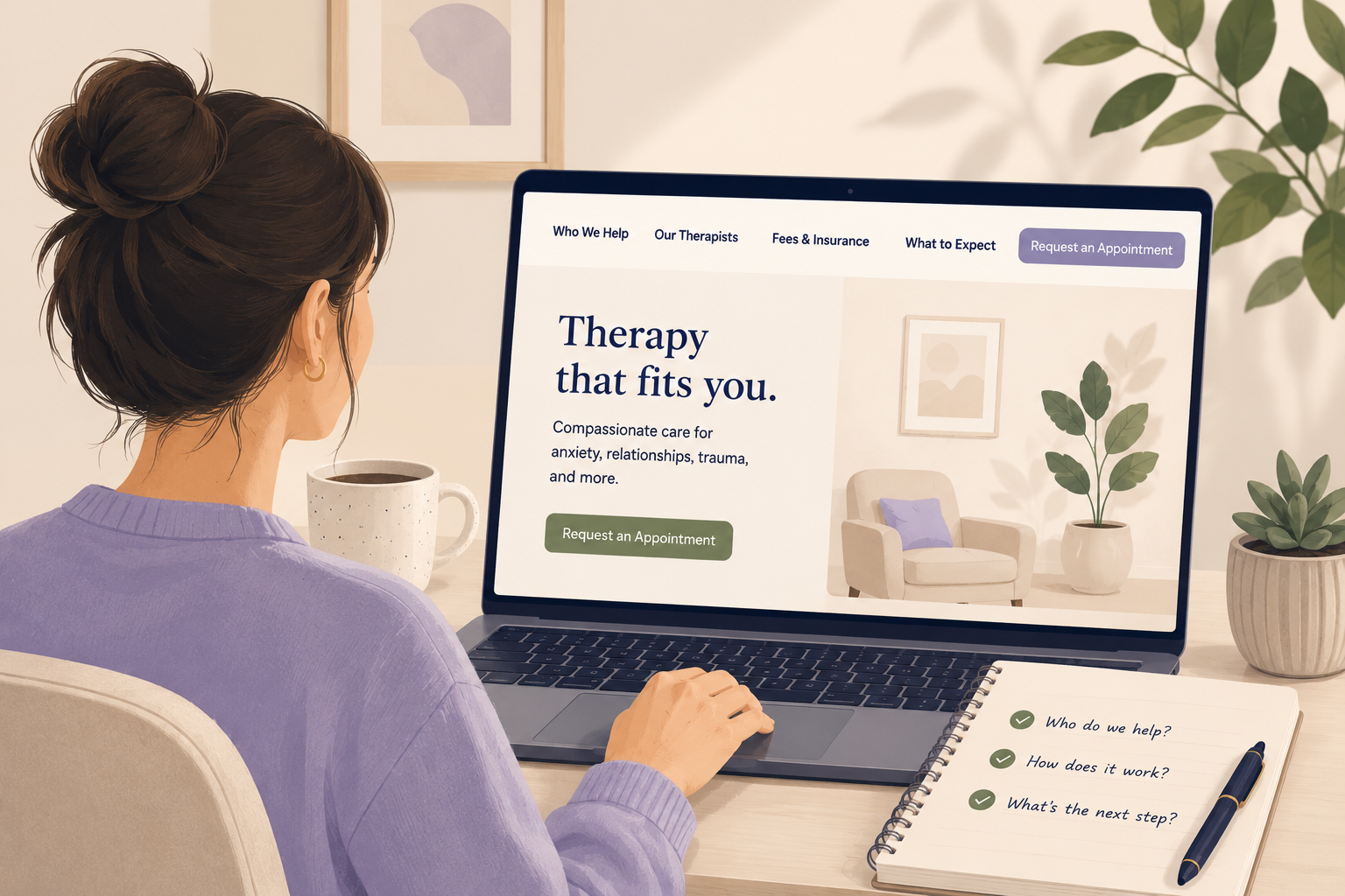 Before/After: Turn Your Therapy Website Navigation Menu Into a Fit Signal