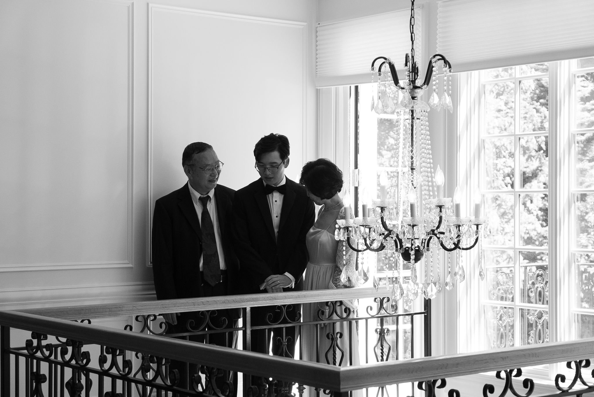 Groom and parents — private residence wedding Edmonds Washington, Gordon Duo Weddings