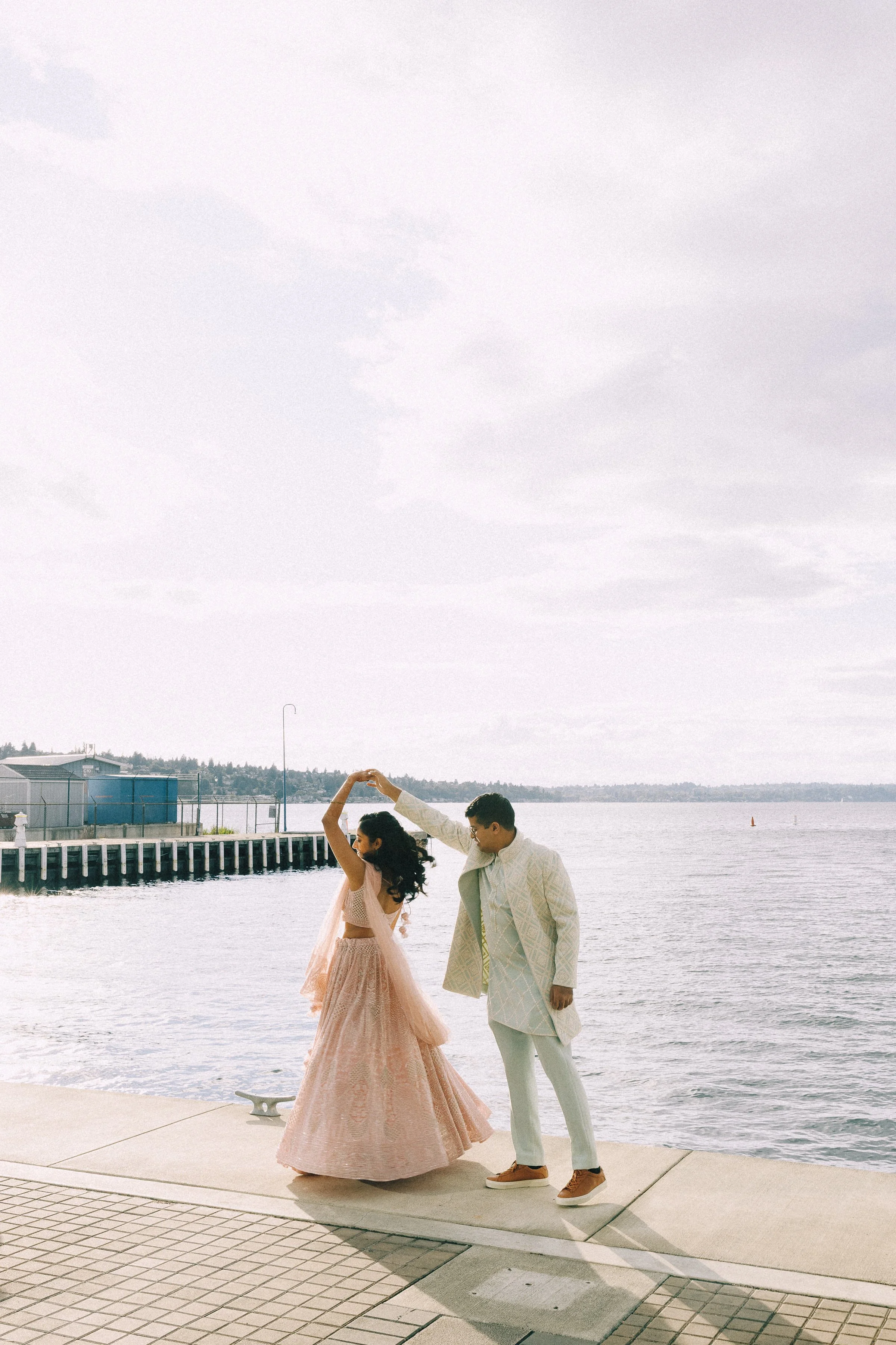 Couple portraits Hyatt Regency Lake Washington — South Asian wedding Renton WA, Gordon Duo Weddings