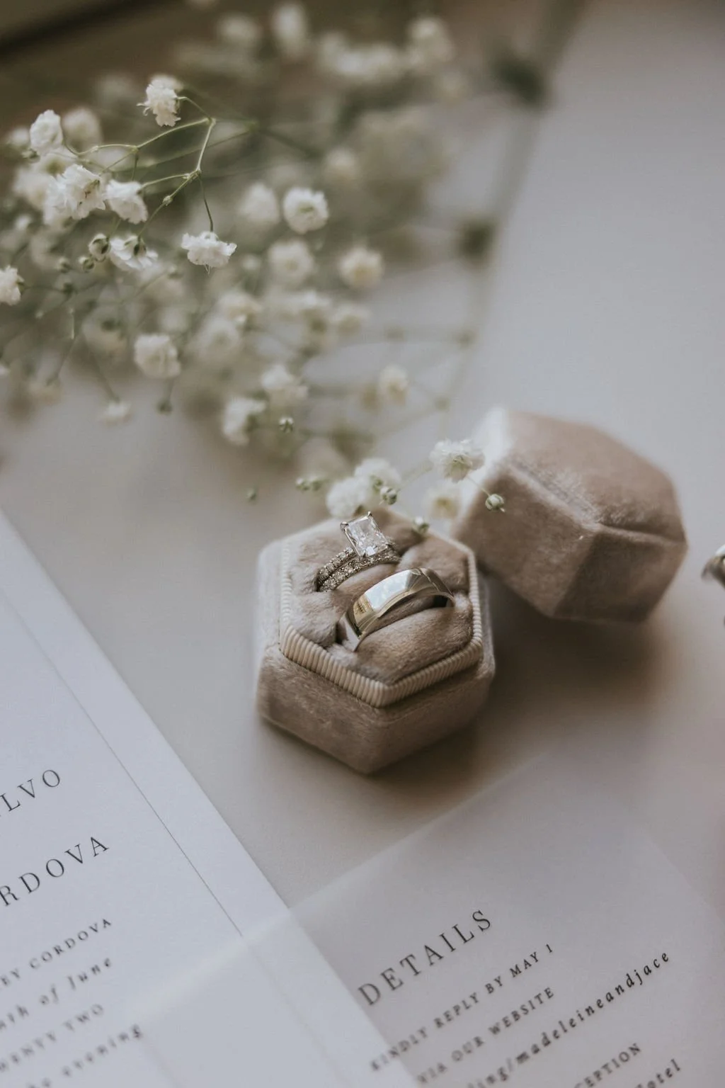 Luxury wedding details — ring box, Fairmont Olympic Hotel Seattle, Gordon Duo Weddings