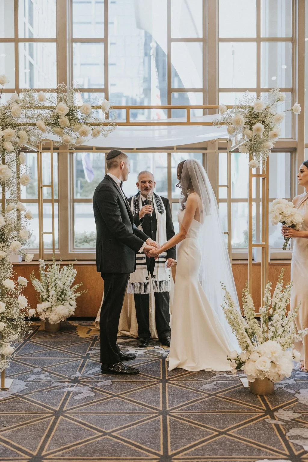 Wedding ceremony at Fairmont Olympic Hotel Seattle — luxury wedding planner Gordon Duo Weddings