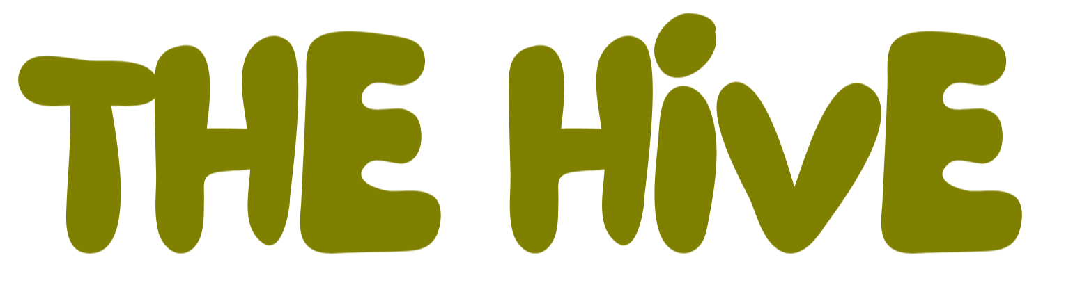 The words "THE HOME" written in large, bold, olive green, bubble-style letters.