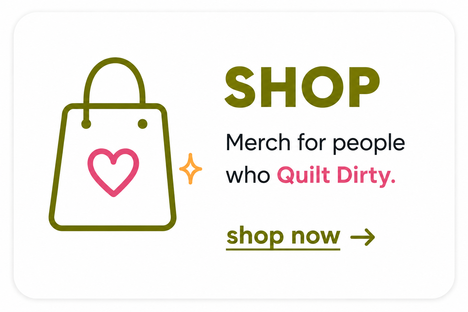 shop merch at dirty quilter