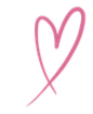 Pink heart sketch on a white background