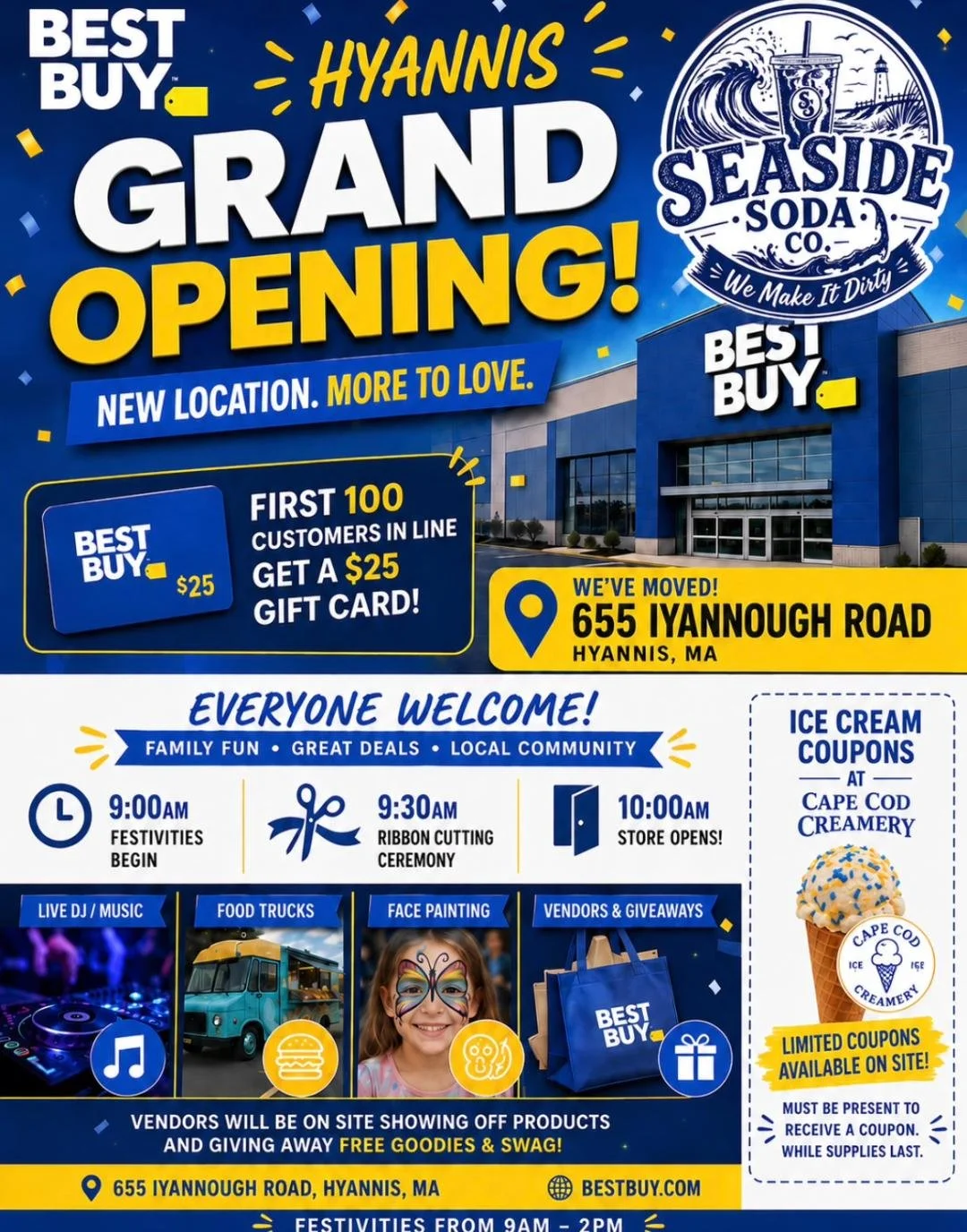 Best Buy Grand Opening with Seaside Soda
