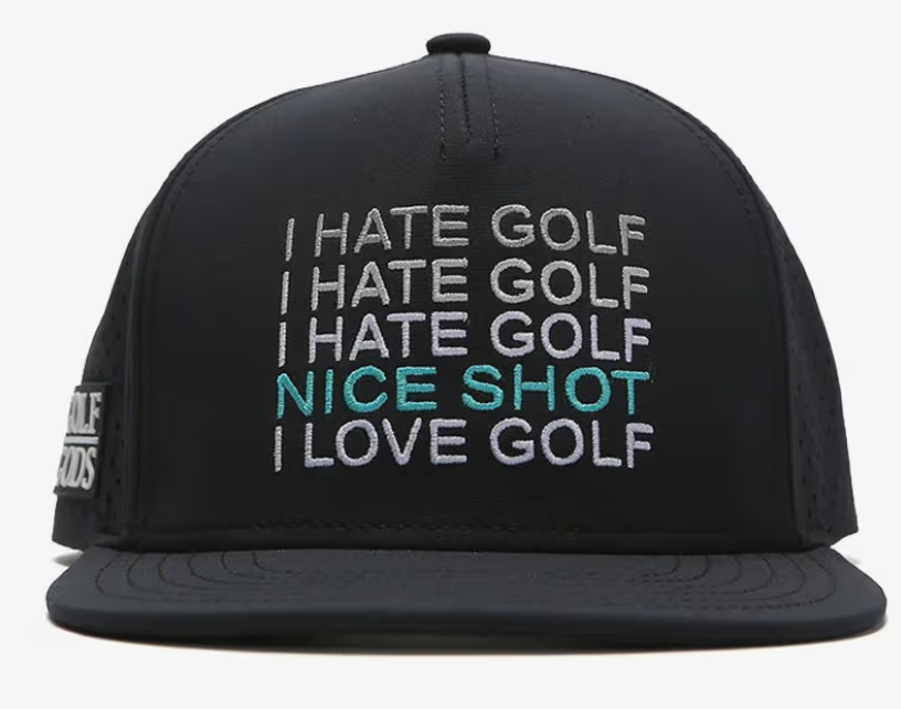 I Hate Golf - I Love Golf Hat - Black