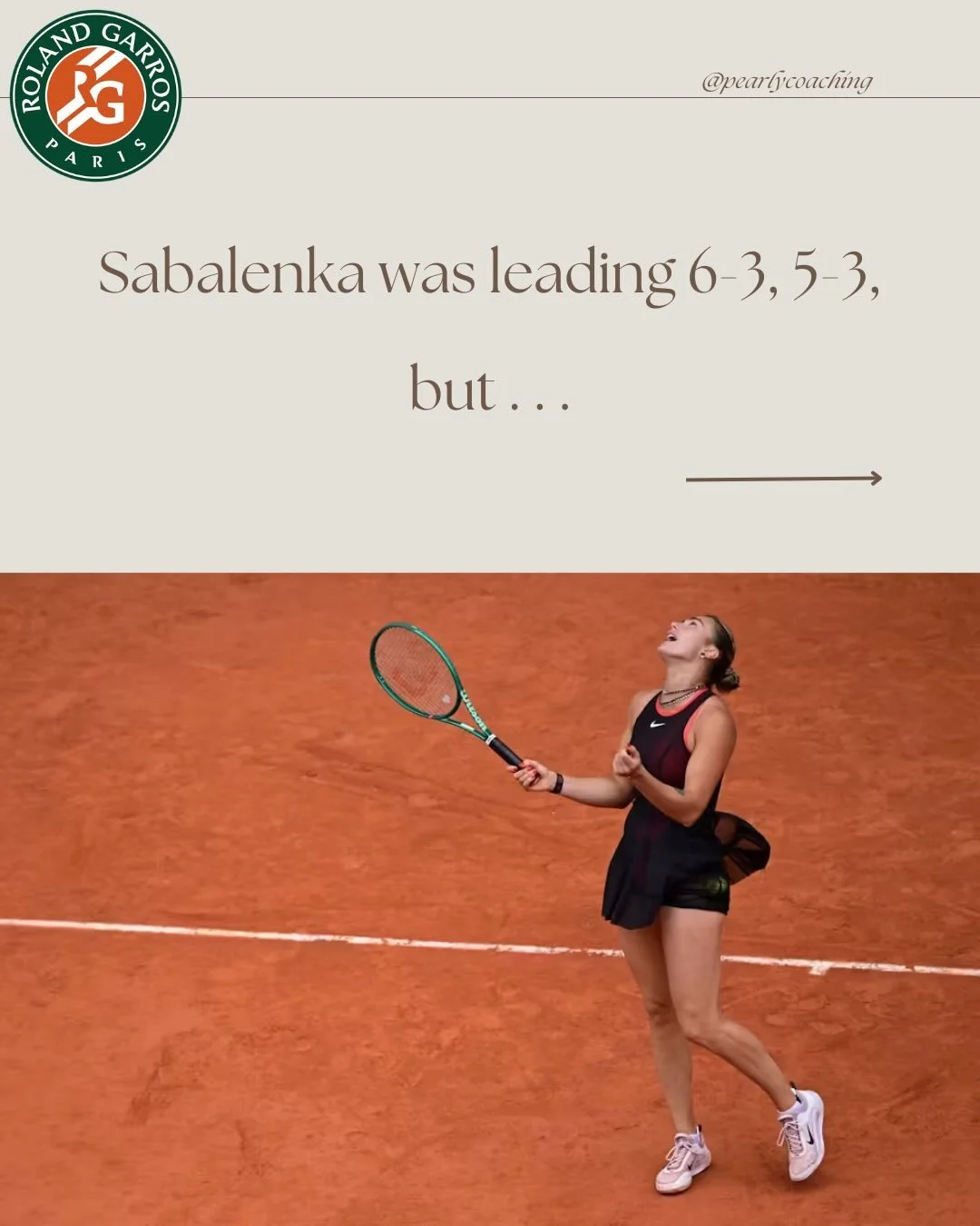 A good reminder from RG &lsquo;26: the score is never final until the last point is played. So fight until the last ball. 💪