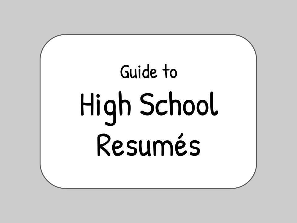 How to Make a High School Resume, even without Experience