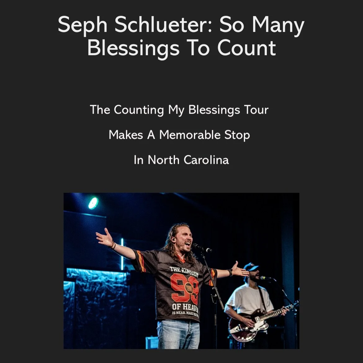 We covered a beautiful night of worship with @seph_schlueter in North Carolina!
Read all about the show and check out our interview with Seph at wearevesselsmedia.com
Shot and reviewed by @cscphotography_ 
.
.
.
&bull;
#photography #concertphotograph