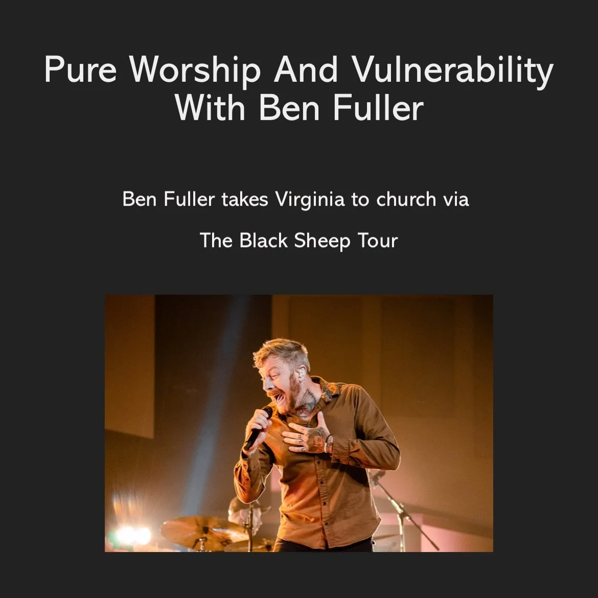 @bendfuller brought some of the most authentic, vulnerable worship and testimonies to Virginia. Read all about it at wearevesselsmedia.com
.
.
.
#wearevesselsmedia #benfuller #blacksheep #christianmusic #jesuslovesyou