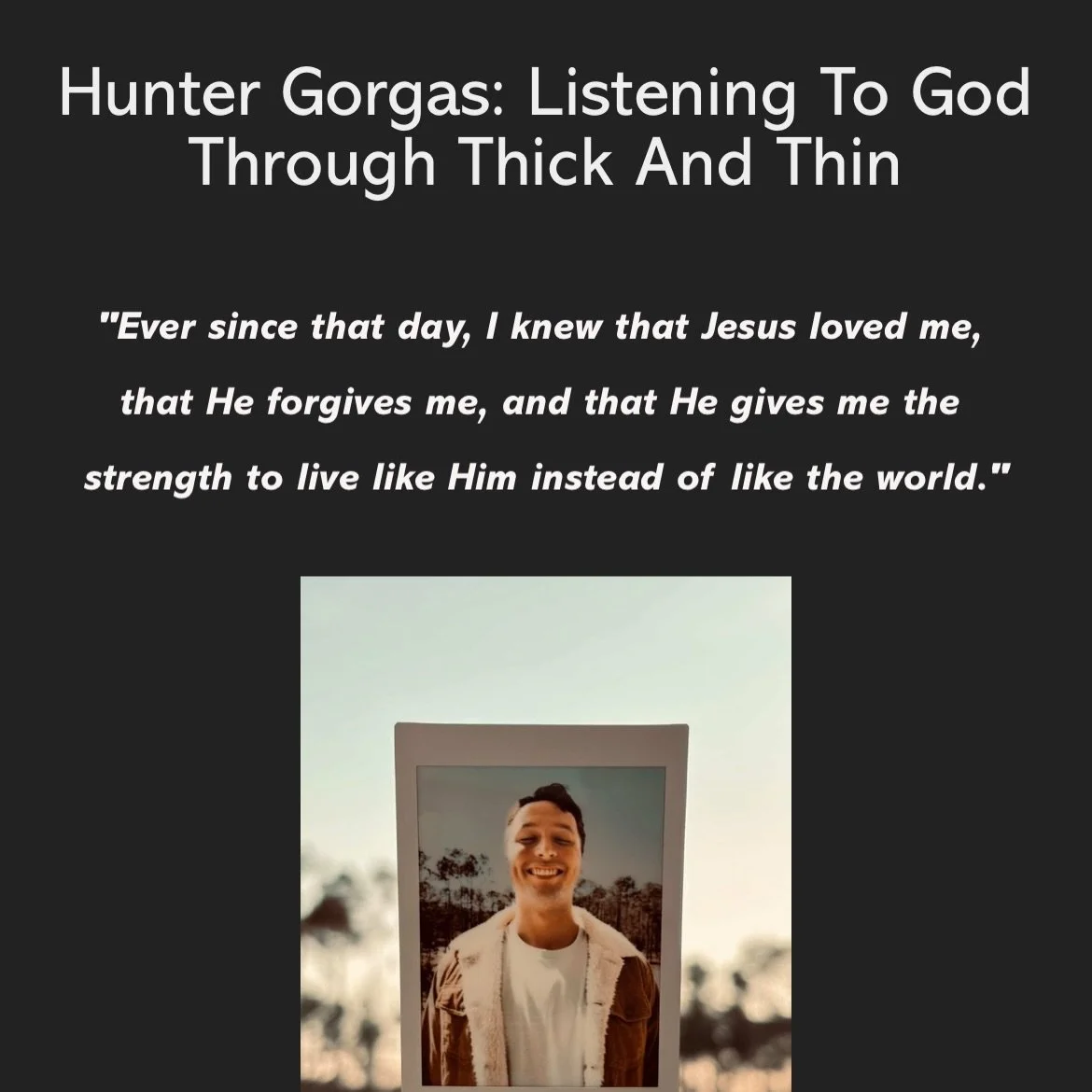Check out our latest interview with @huntergorgas, an up and coming artist who talked with us about the authenticity behind releasing songs, what Scripture he revisits throughout life, and the thought process behind releasing a song one at a time. 

