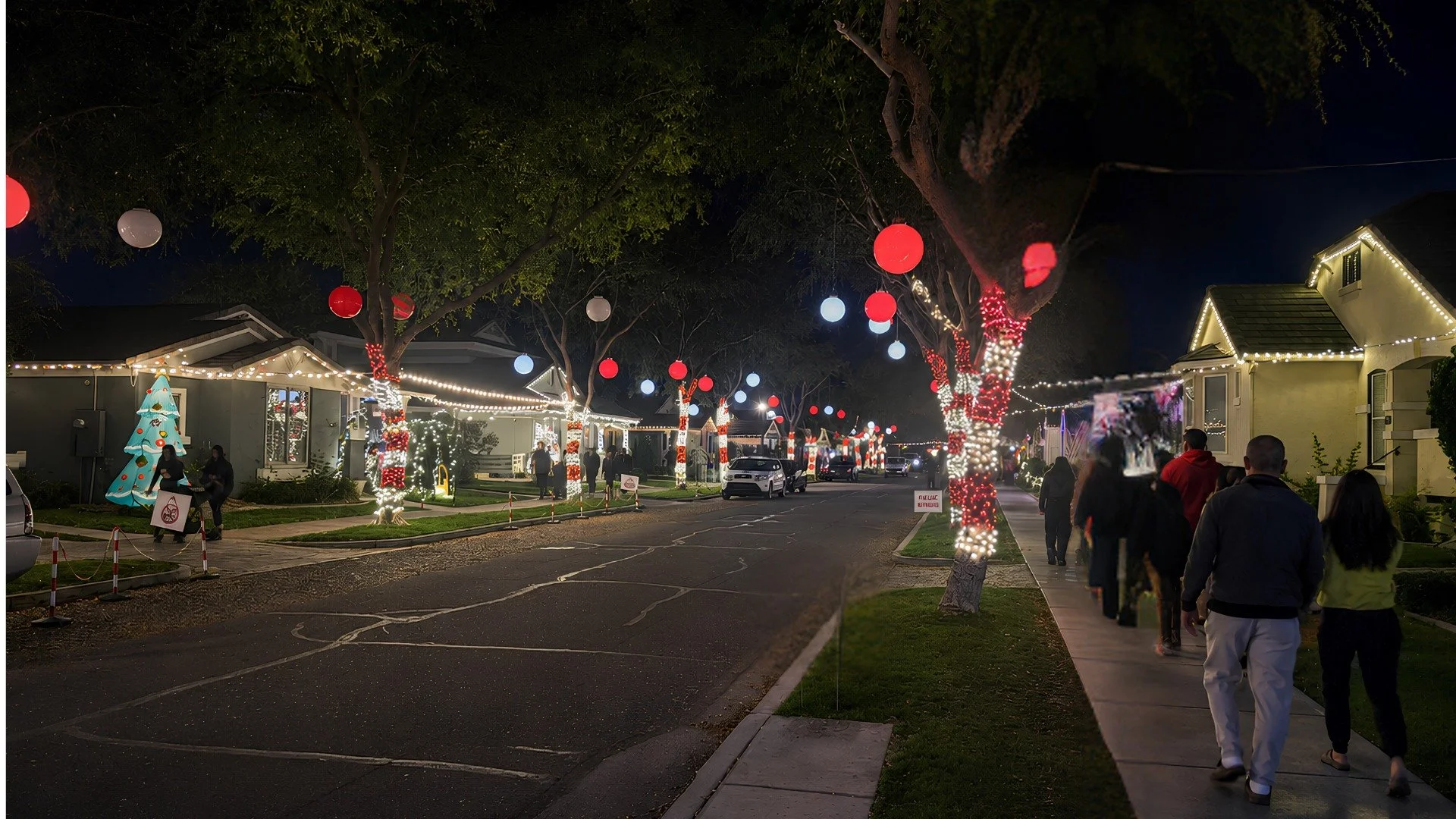 Christmas light display in Gilbert's Agritopia neighborhood.