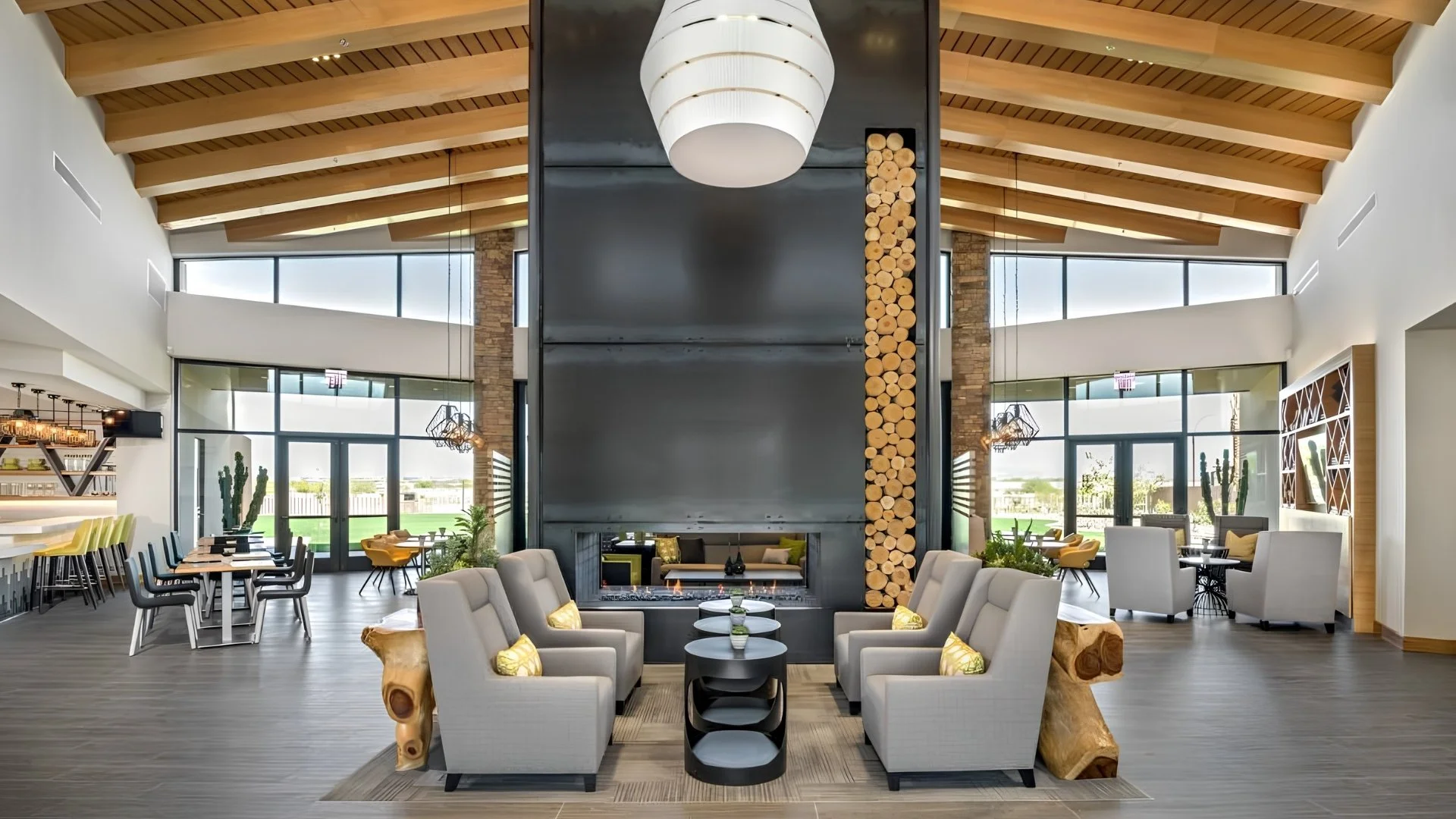 Modern clubhouse interior at Encore at Eastmark, a 55+ active adult community in Mesa, Arizona.
