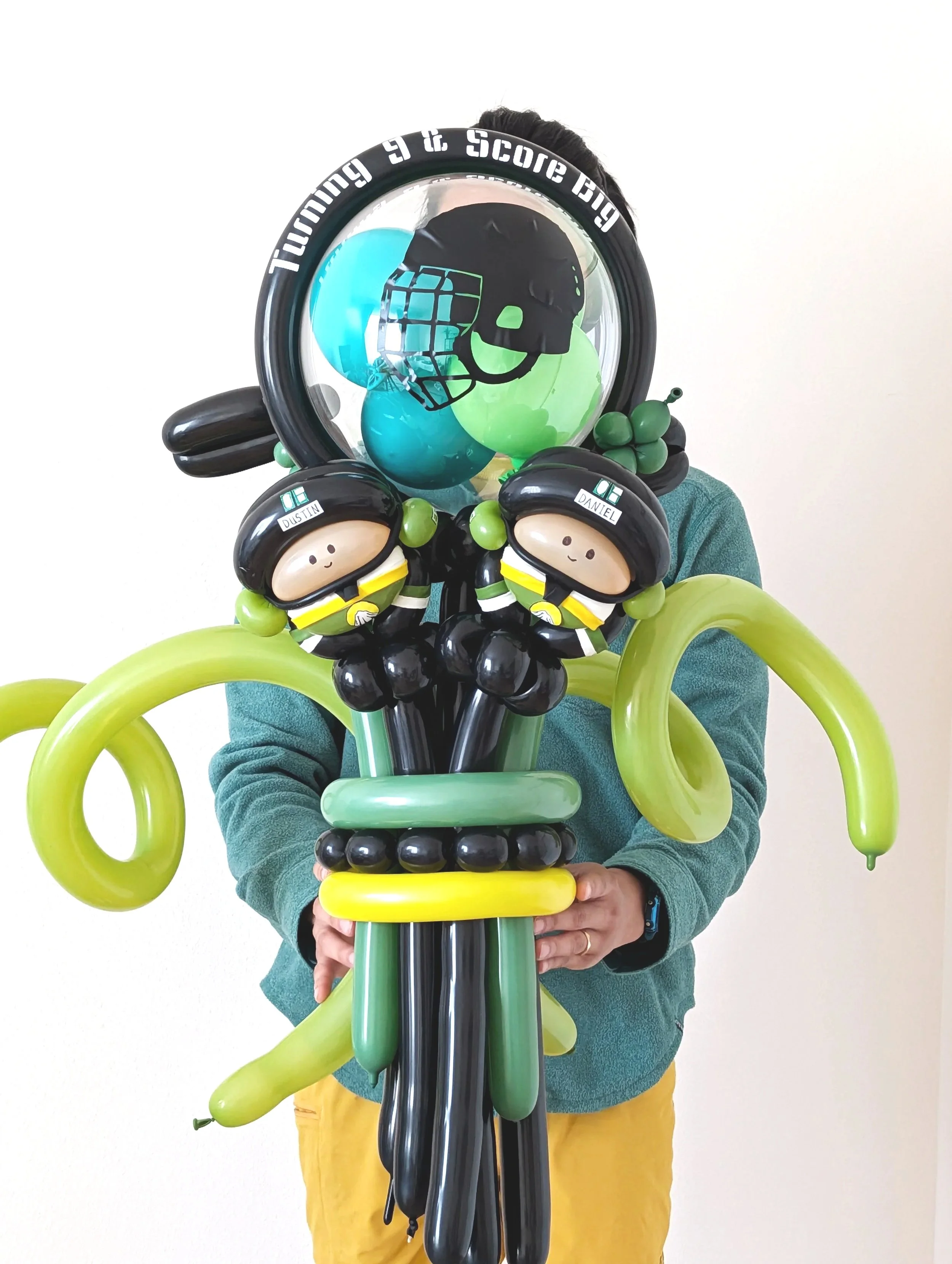 Custom Hockey Player Balloon for a 9-Year-Old's Birthday