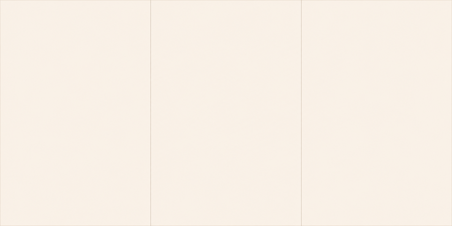 Empty beige wall with vertical lines dividing three panels.