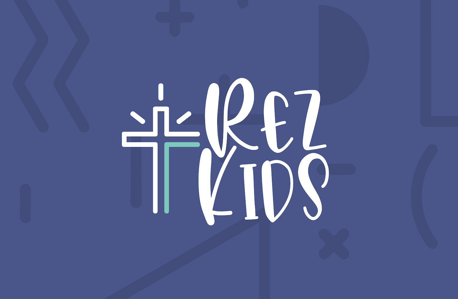 Image of the logo REZ KIDS with a blue background