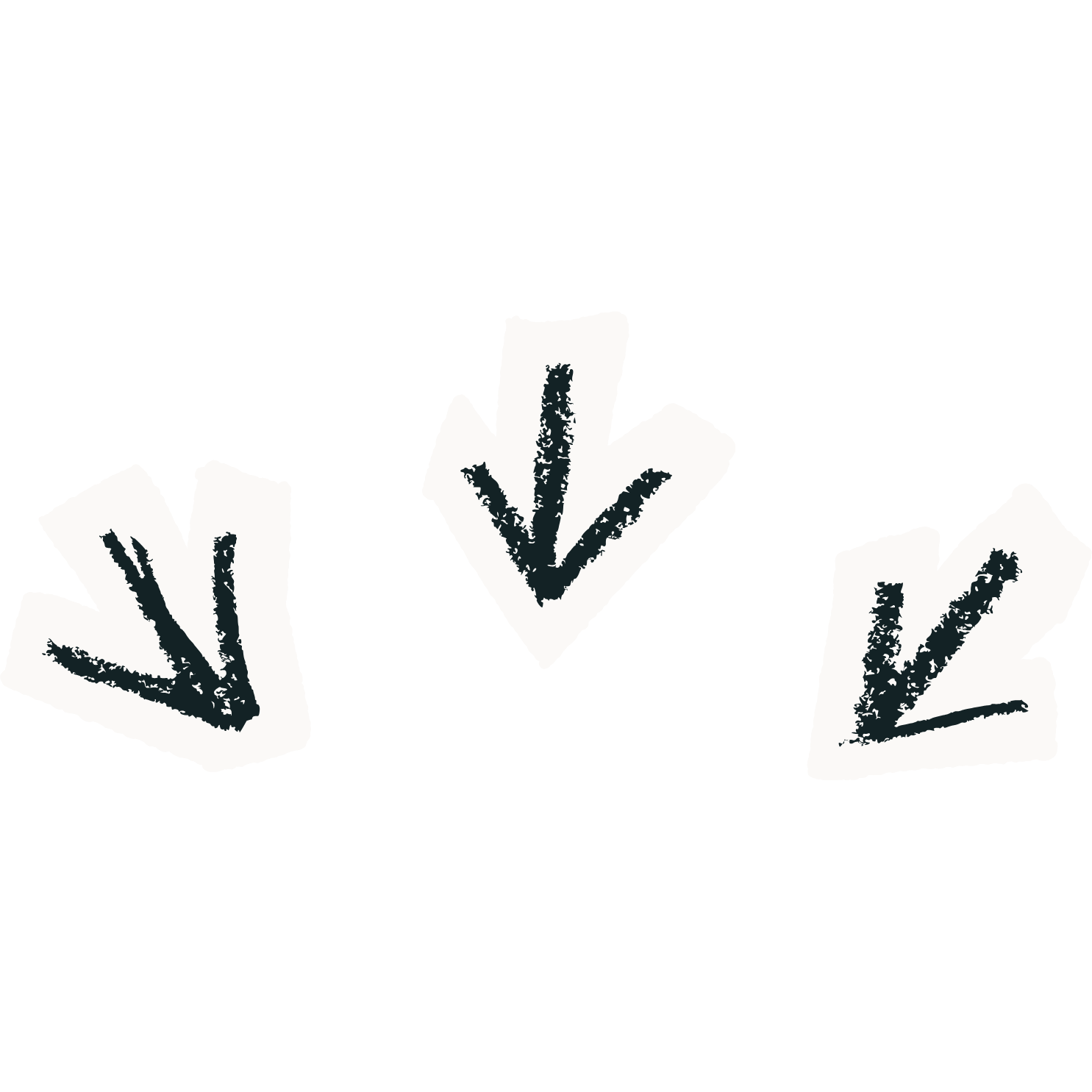 Multiple white envelopes with black designs on a black background.