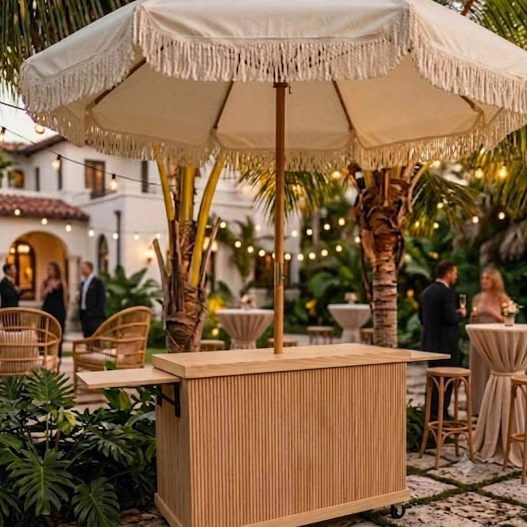 Mobile foodie cart setup ready to serve guests at an outdoor private event in Charleston