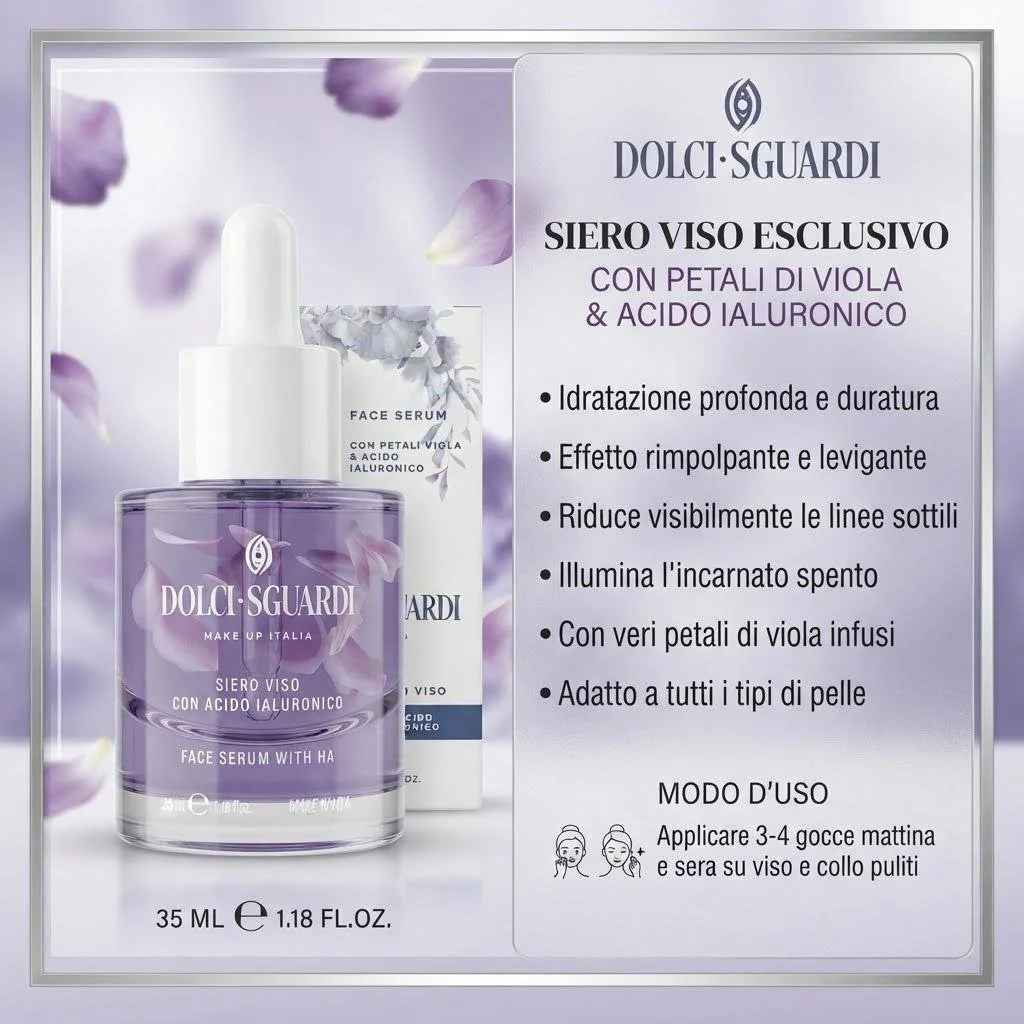 Siero Viso Esclusivo con Petali di Viola e Acido Ialuronico