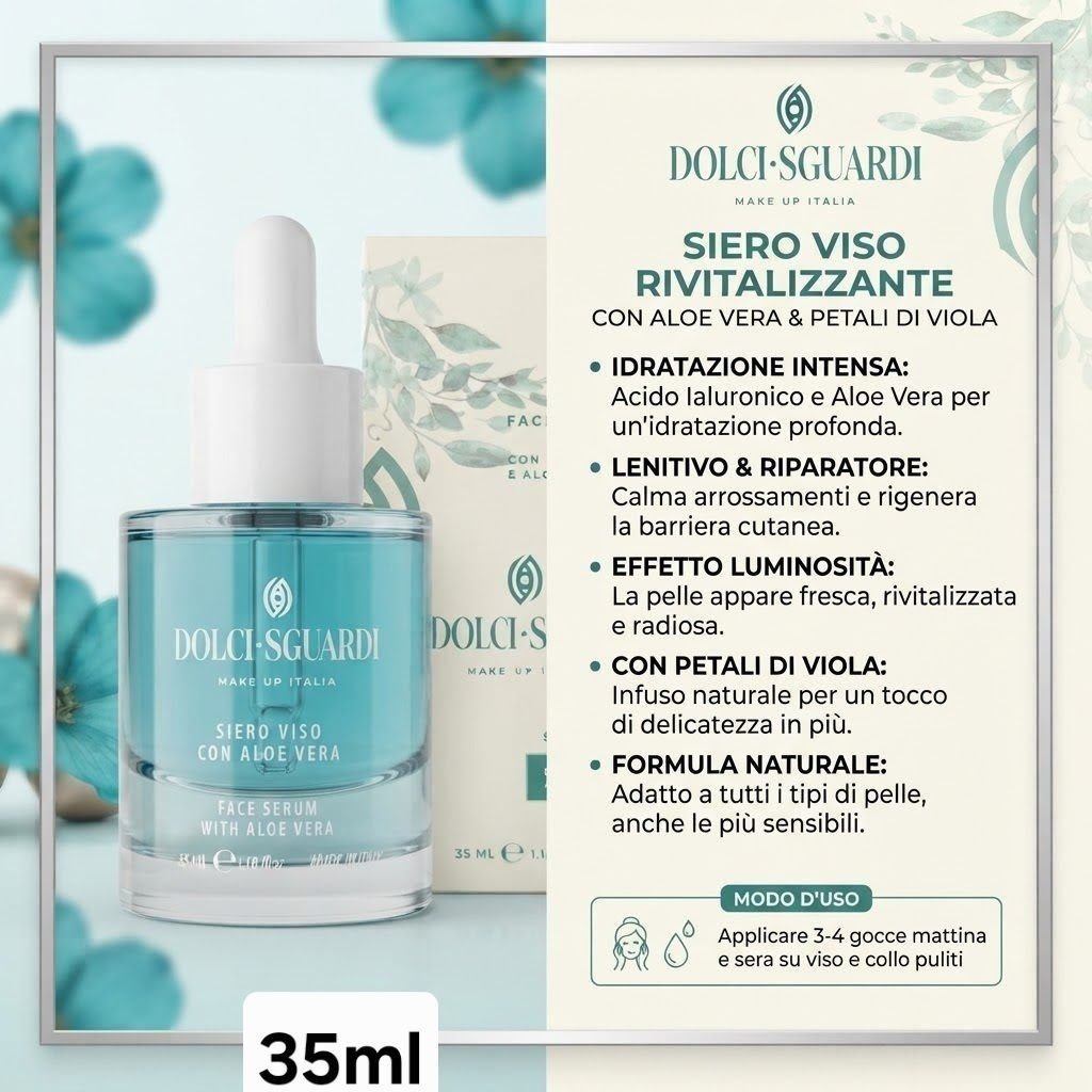 Siero Viso Rivitalizzante con Aloe Vera e petali di viola