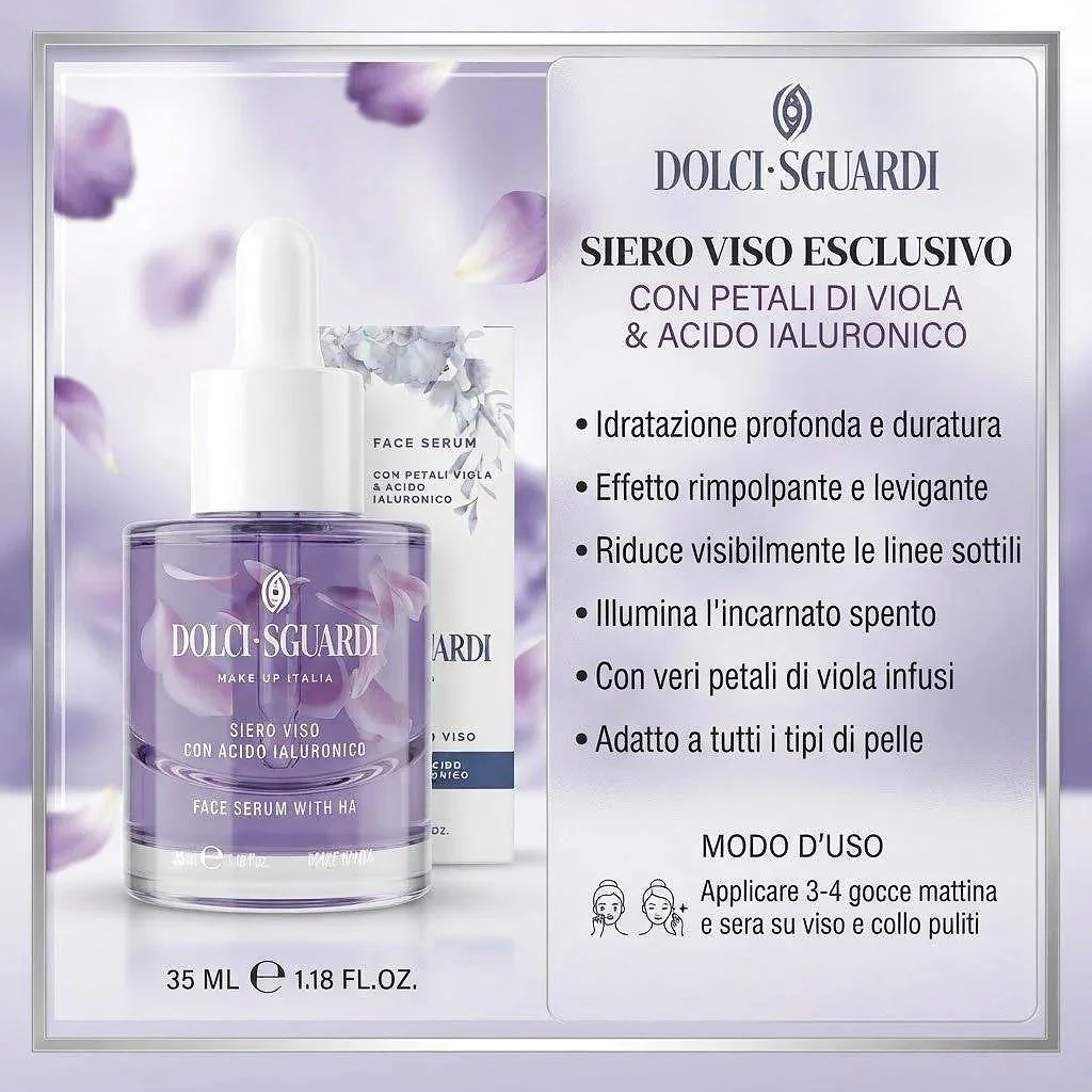 dolci sguardi con petali di viola co acido Ialuronico