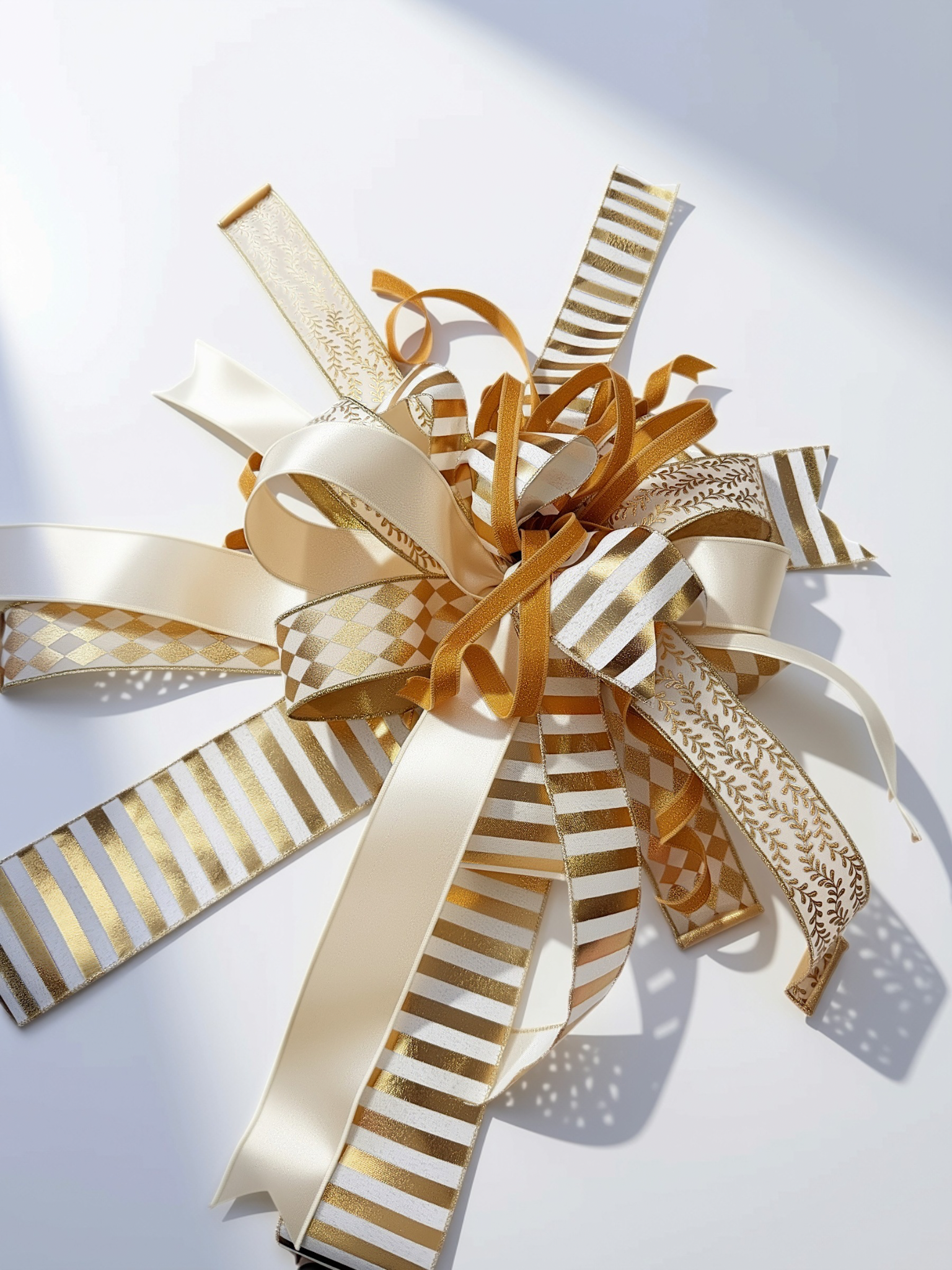 Luxury Gold & Cream Bow - Christmas Tree & Wreath Topper